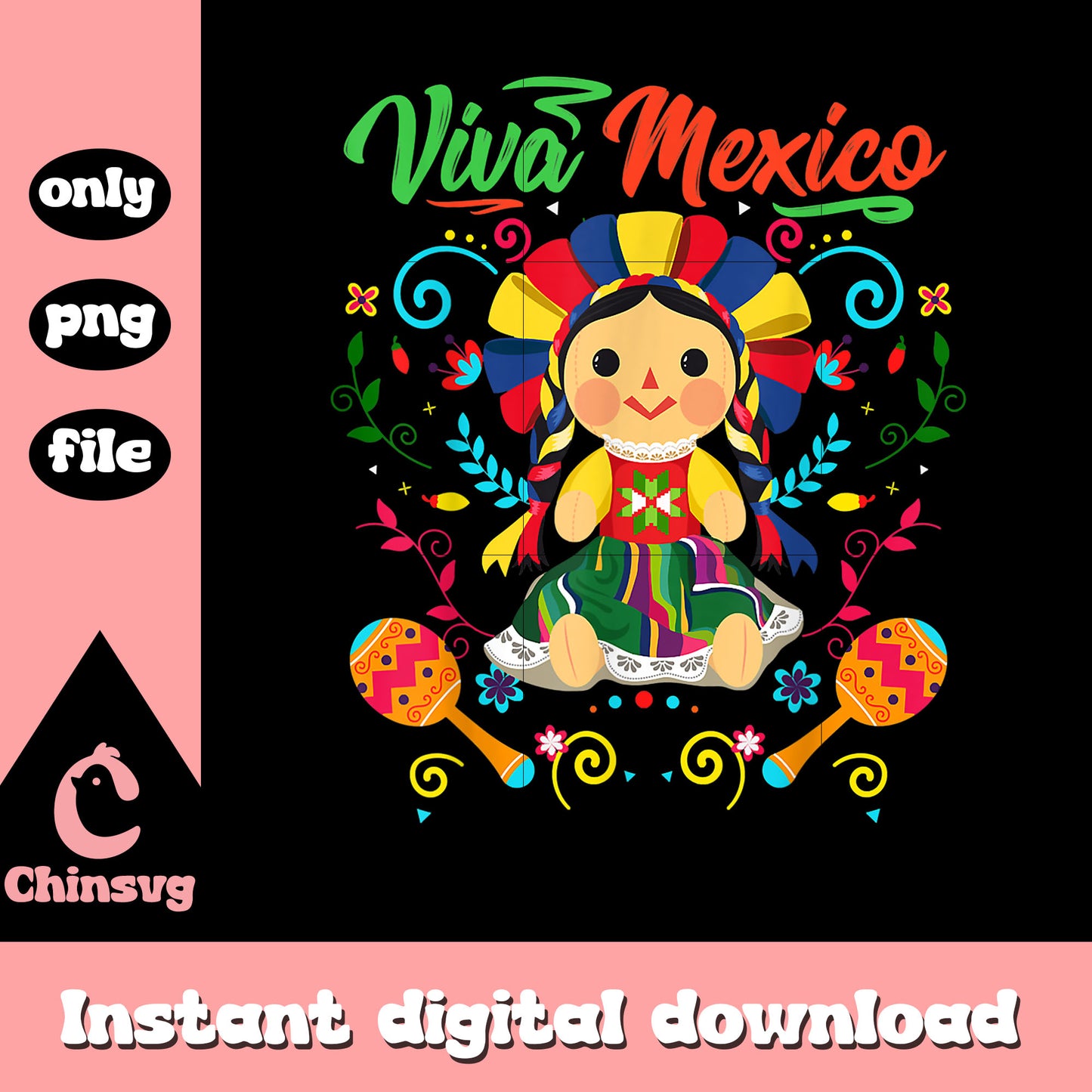 Viva mexico girl design png, independence mexico png, mexican png
