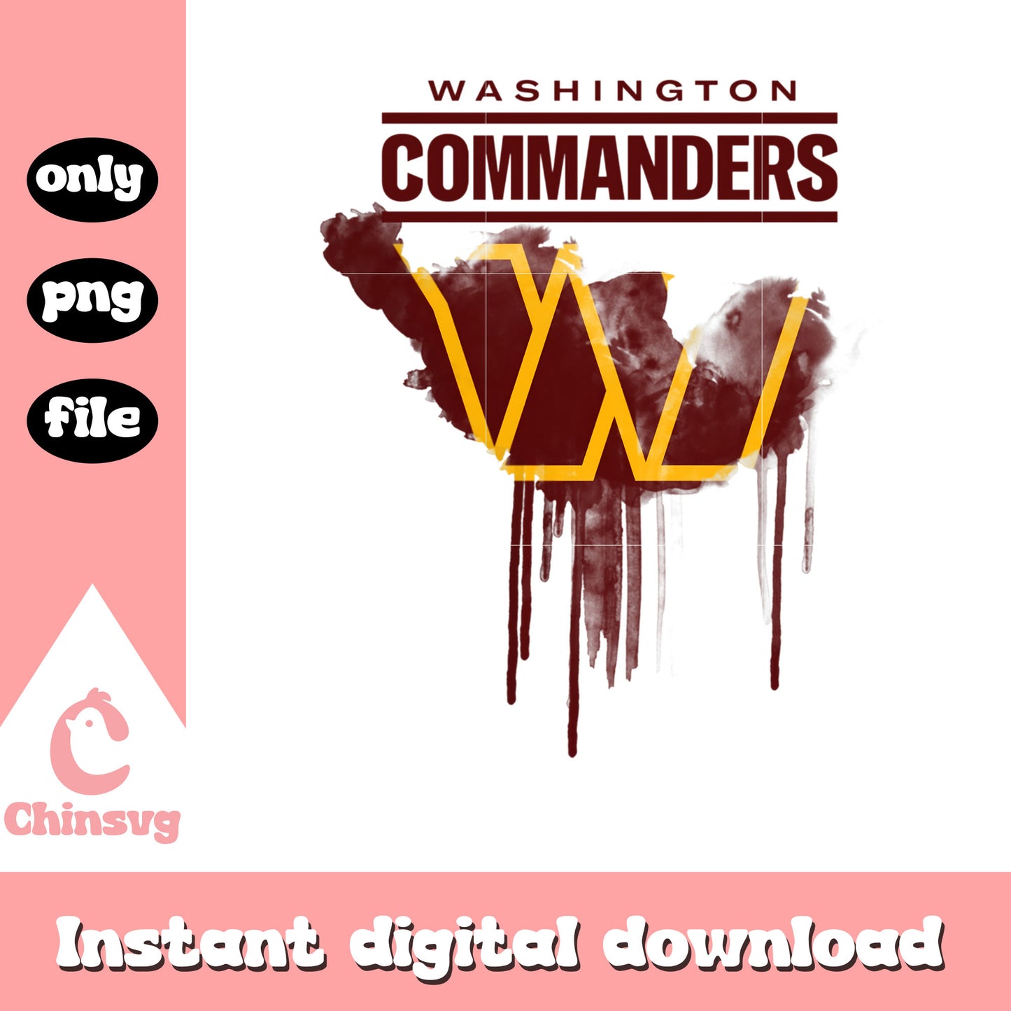 Washington Commanders drip logo png, nfl Commanders png