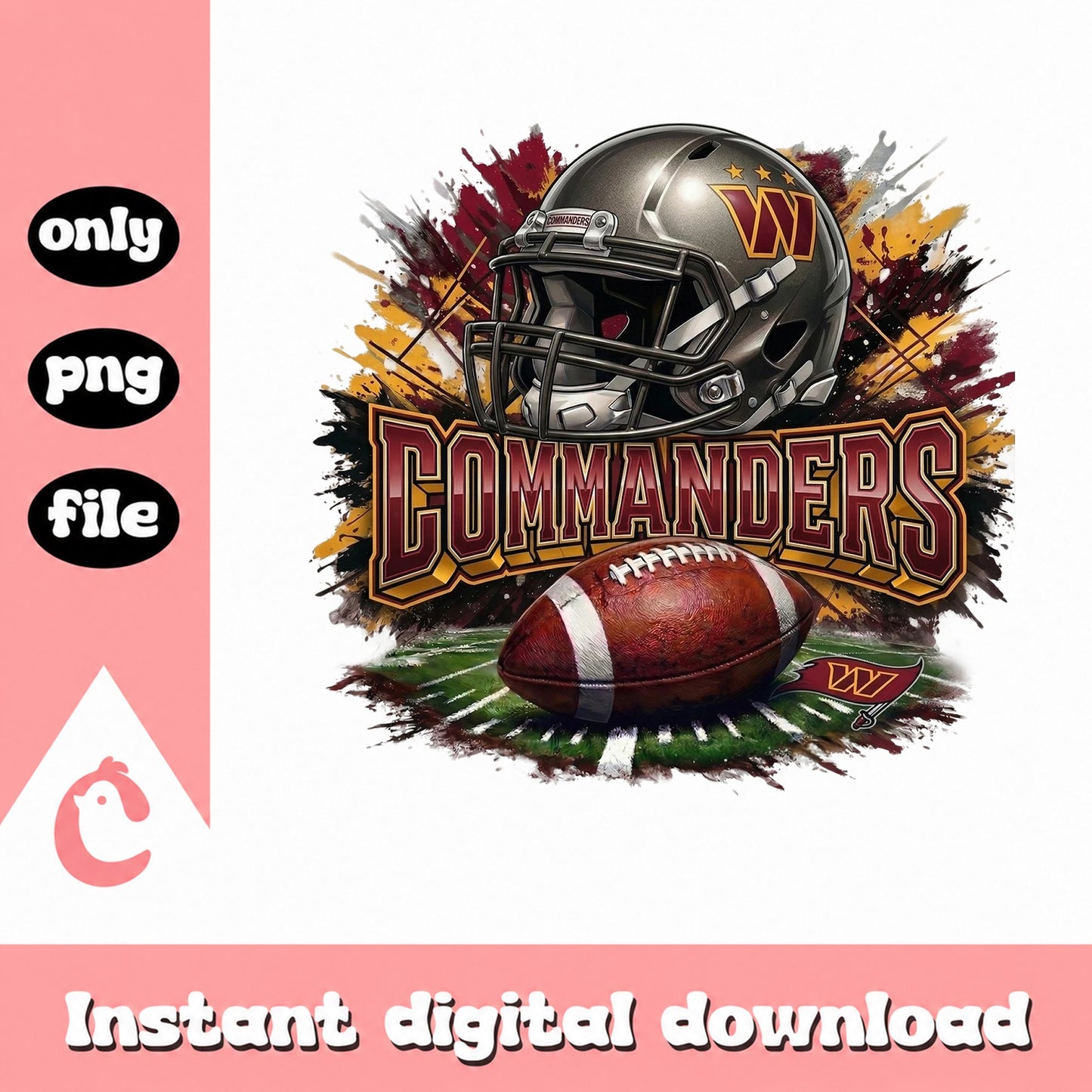 Washington Commanders PNG, NFL Football Sublimation, Game Day PNG