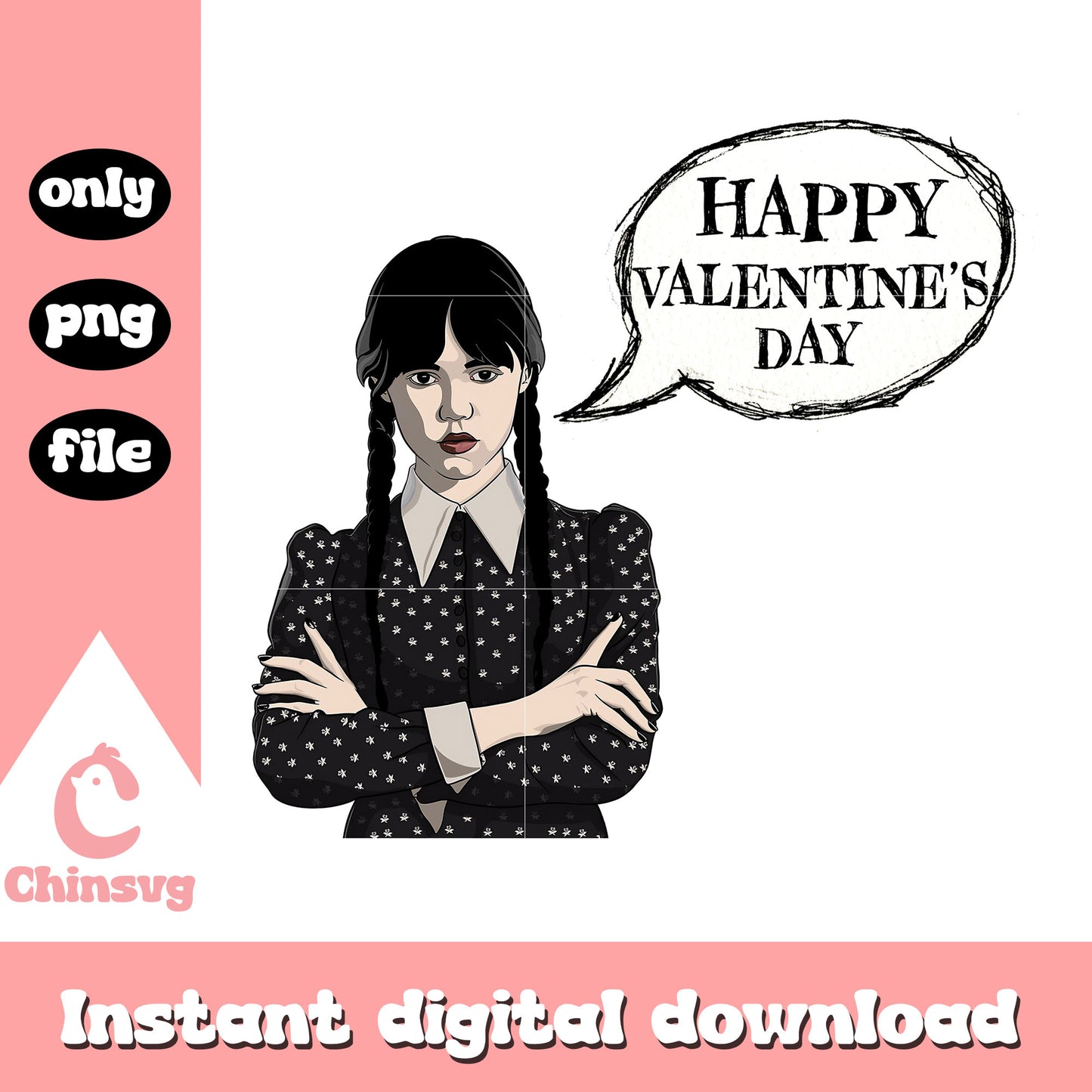 Wednesday addams happy valentines day png, wednesday addams animated png