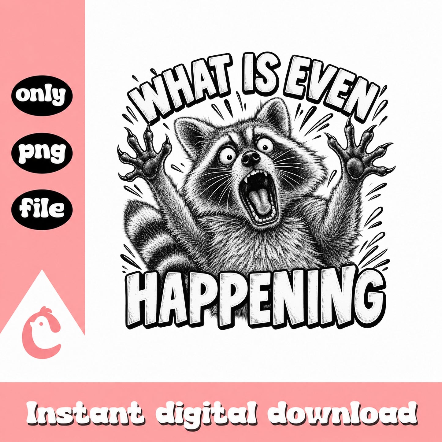 What Is Even Happening Raccoon PNG, Funny Animal Meme, PNG File