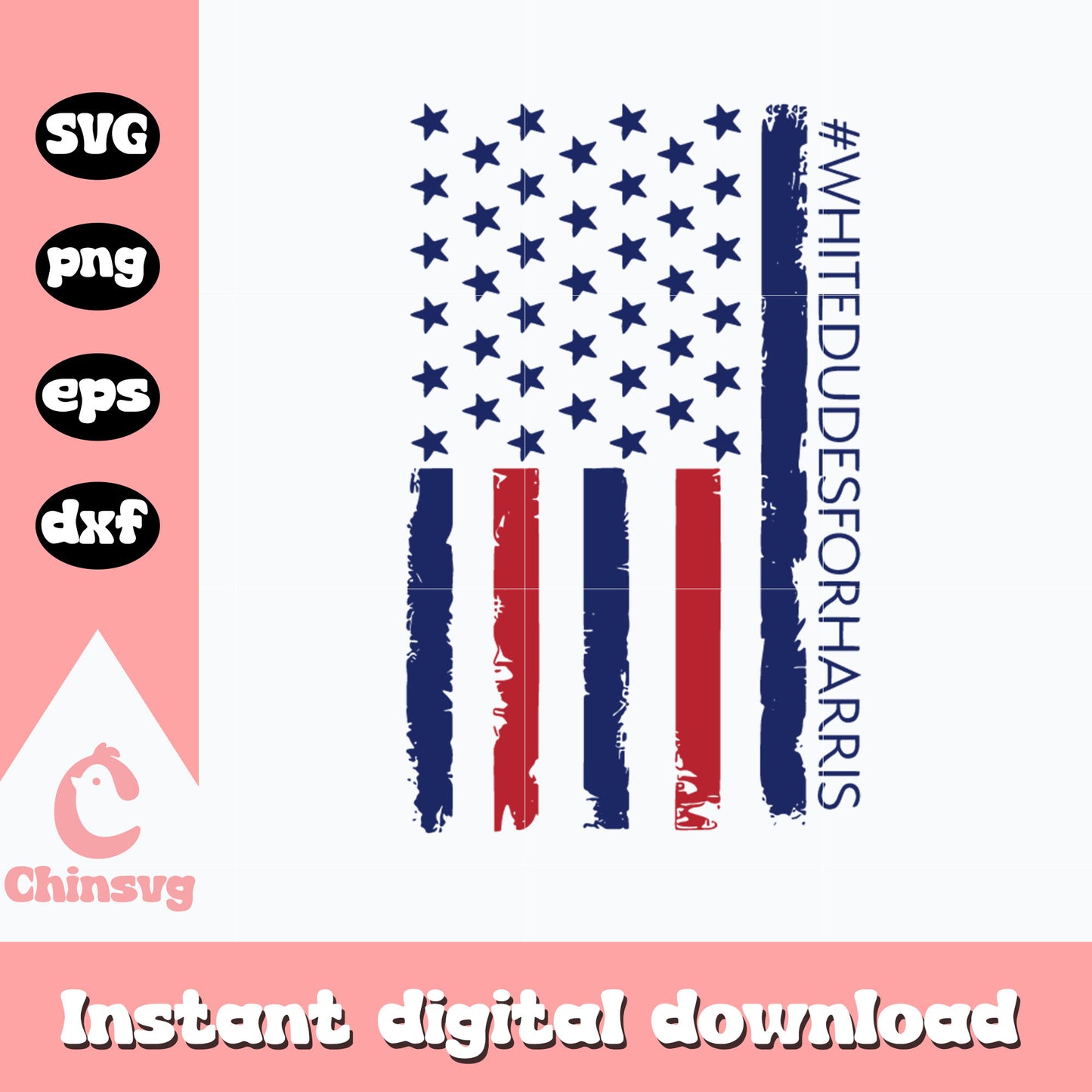 White dudes for harris american flag svg, kamala harris logo svg