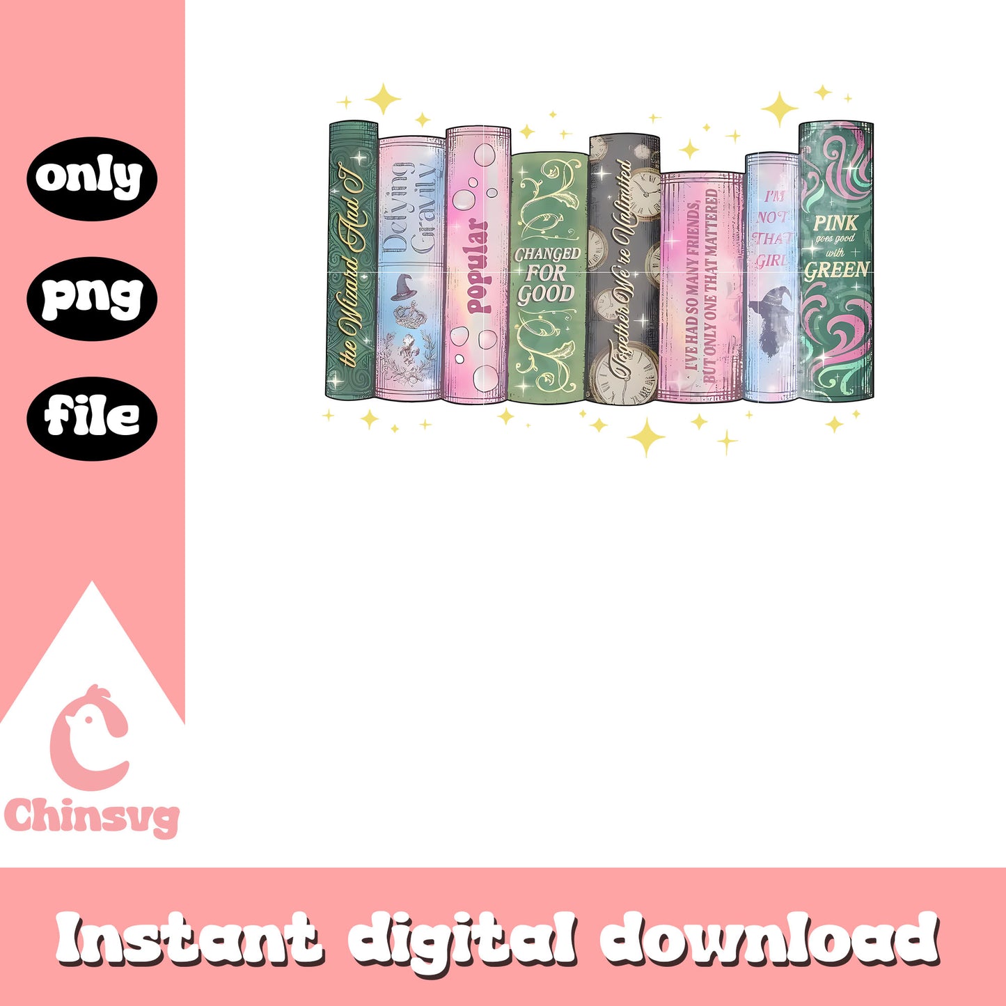 Wicked changed for good book t shirt png, christmas png