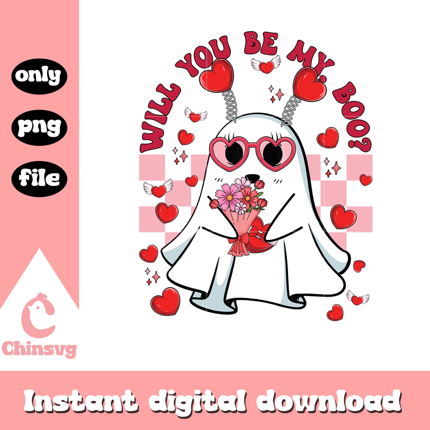 Will you be my boo ghost png, cute ghost png, be my boo png