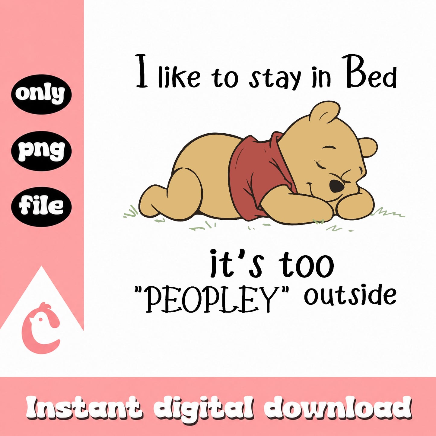 Winnie The Pooh Too Peopley PNG, Funny Introvert PNG, Disney PNG