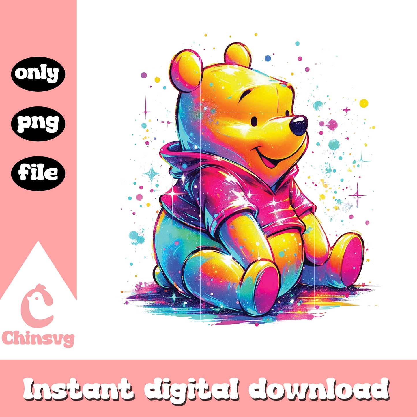 Winnie the pooh watercolor splash art png, winnie the pooh movie png