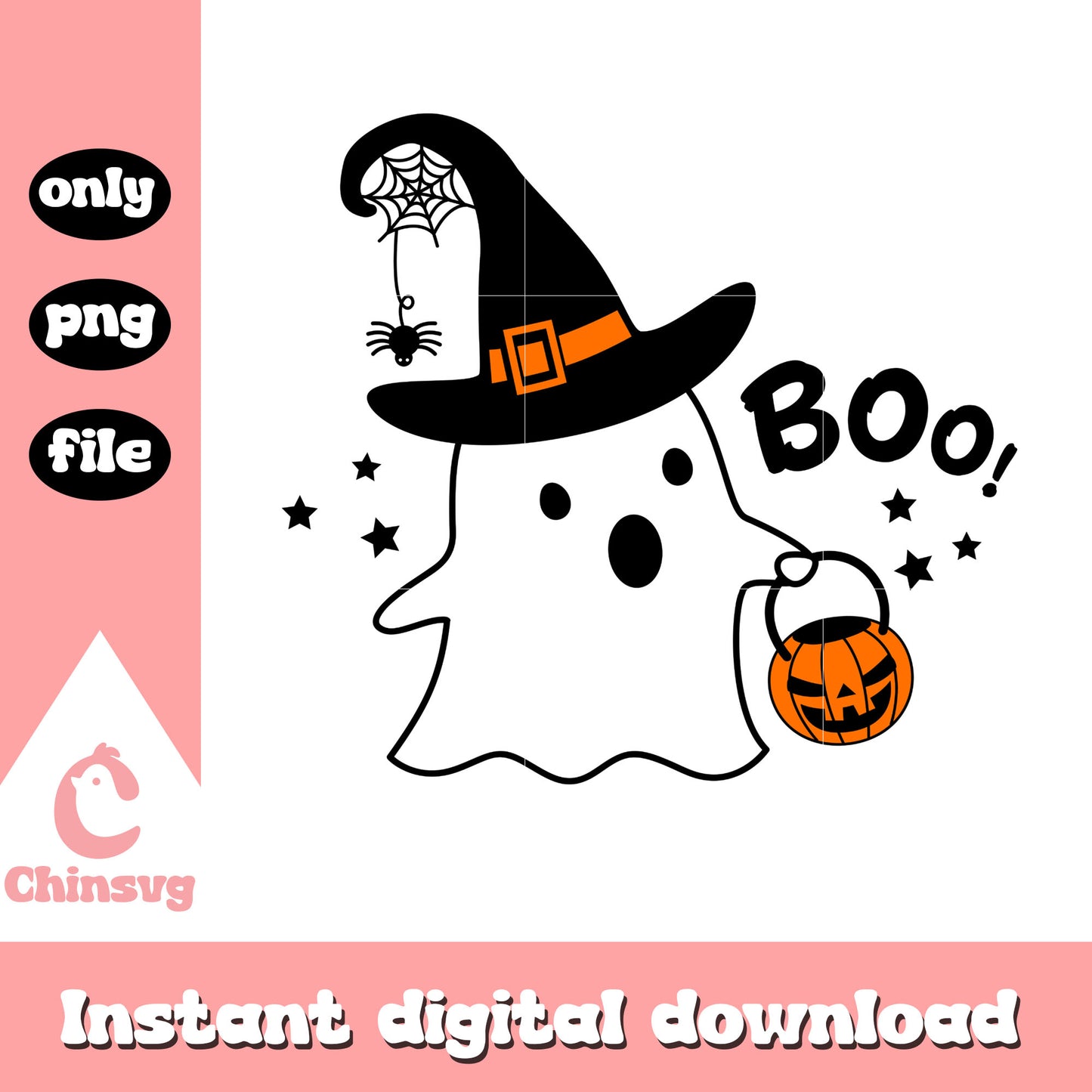 Witch boo trick or treat design png, trick or treat png