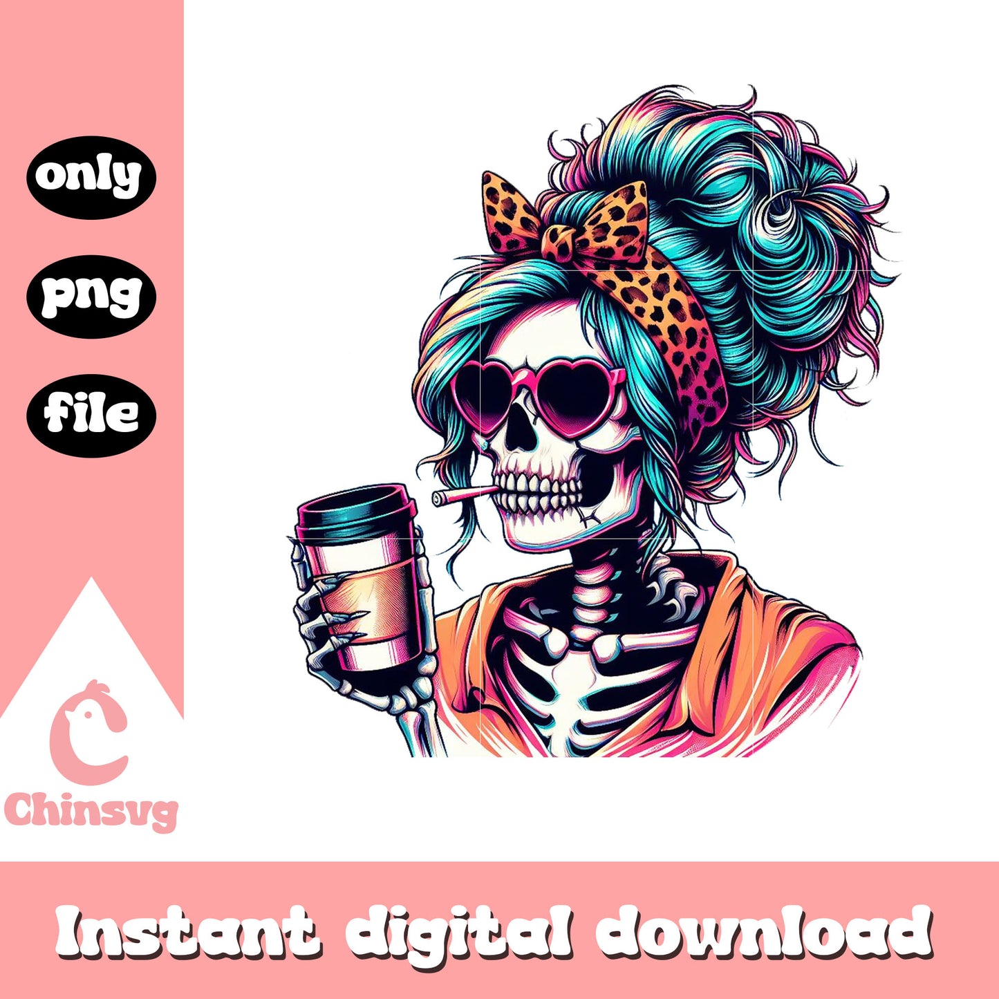 Woman skeleton coffee cup png, coffee cup png, skeleton png