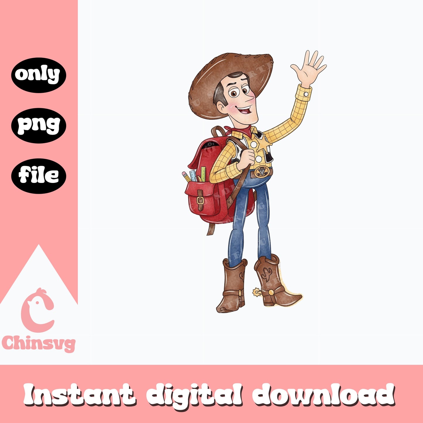 Woody Back To School PNG, Toy Story PNG, Disney Back To School PNG