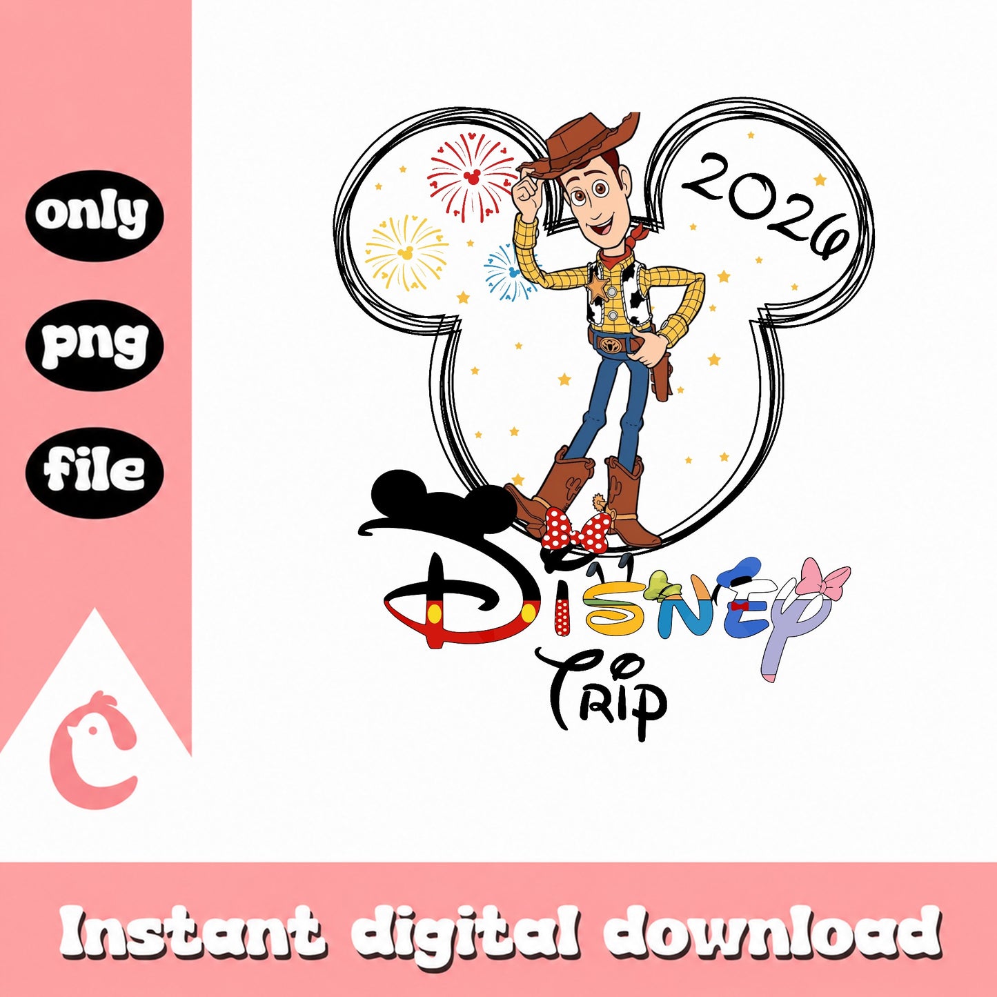 Woody Disney Trip 2026 PNG, Toy Story Disney PNG, Family Trip PNG