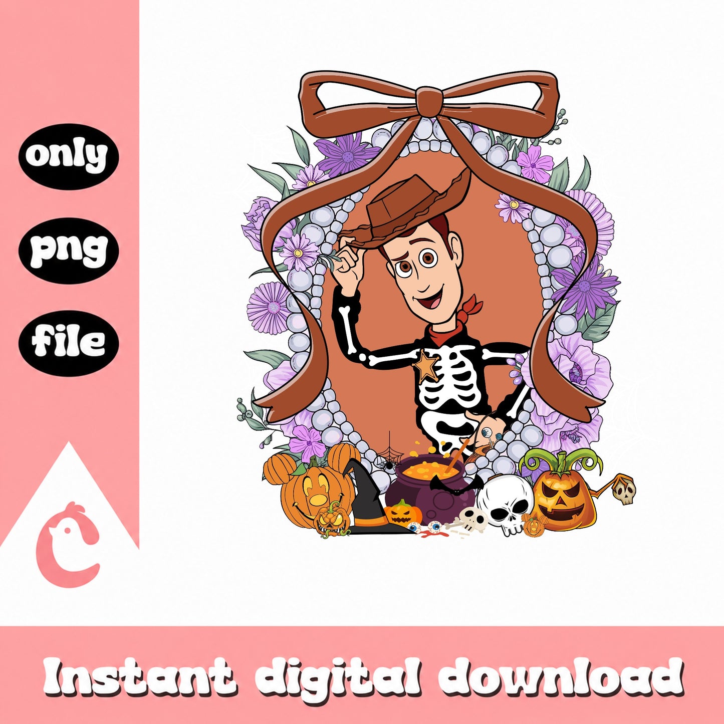 Woody Skeleton Halloween PNG, Toy Story Halloween PNG, Disney PNG
