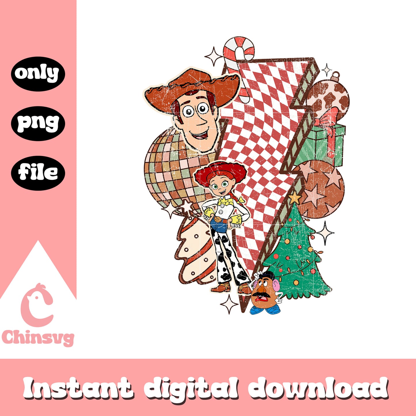 Woody jessie christmas png, woody christmas ornament png