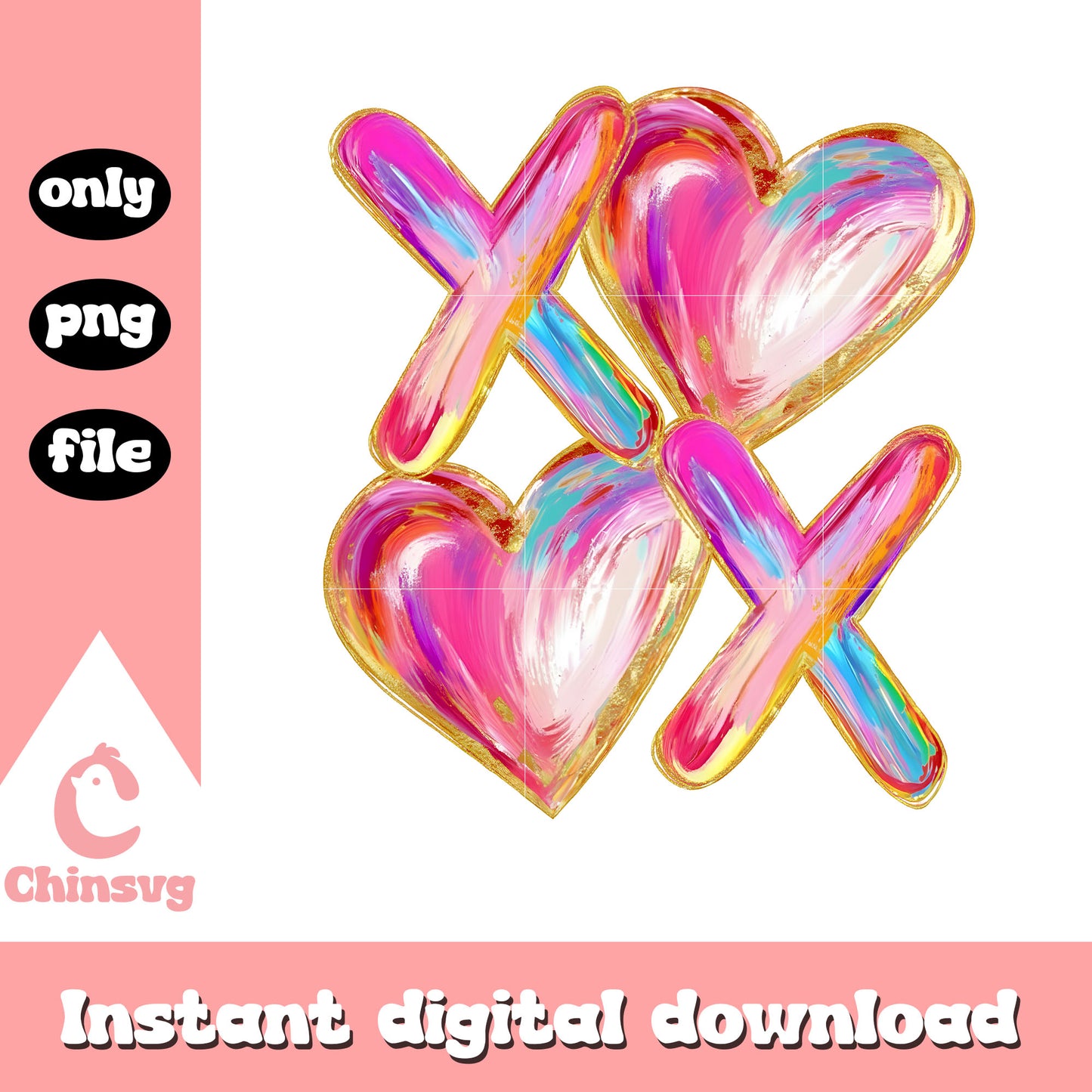 XOxo heart colorfull png, heart valentine png, valentines colors png