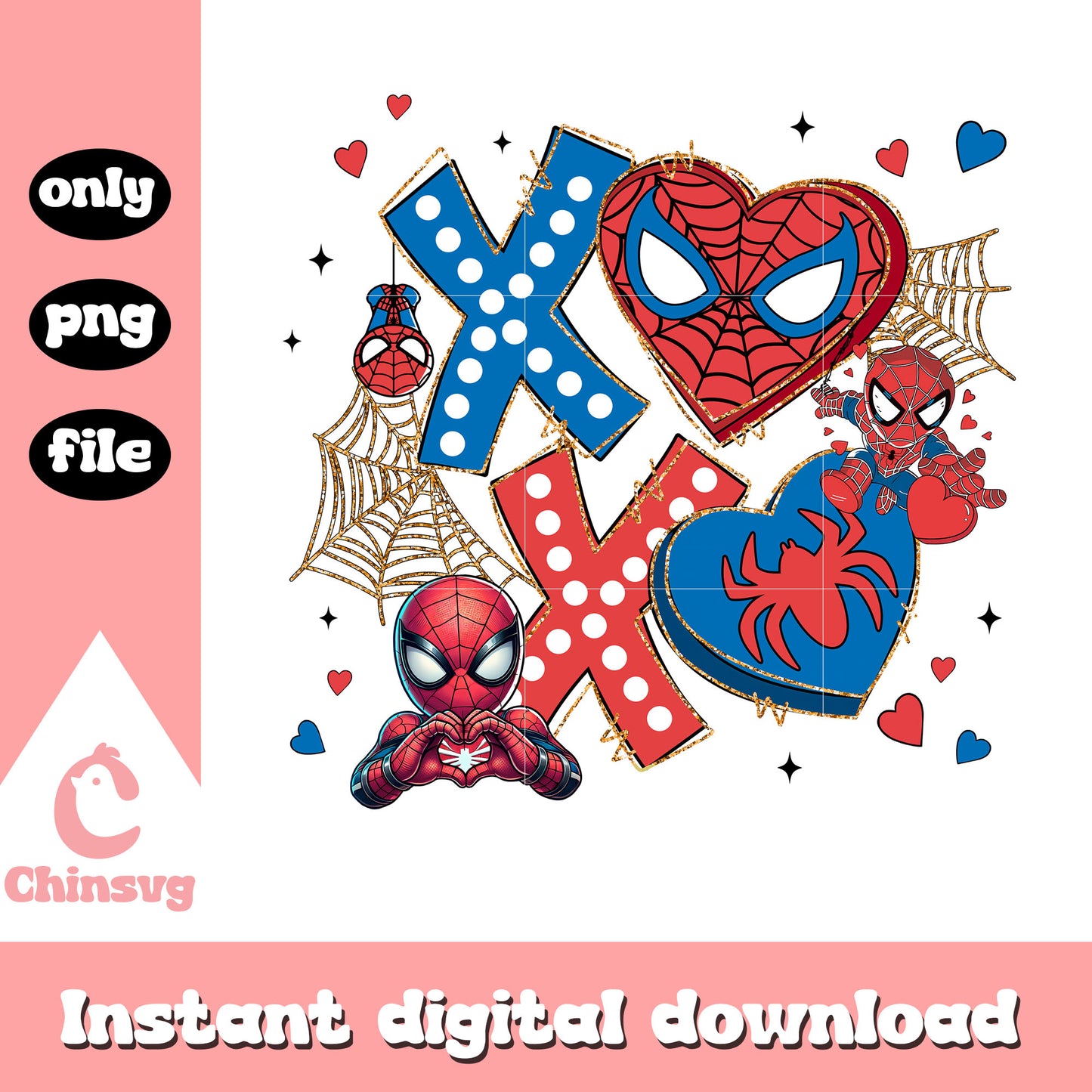 Xoxo spider man valentine png, valentines day bow png