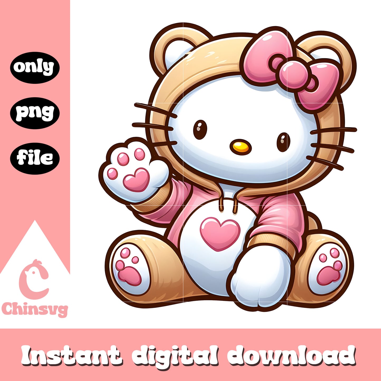 Yellow tenderheart bear hello kitty png, care bears png