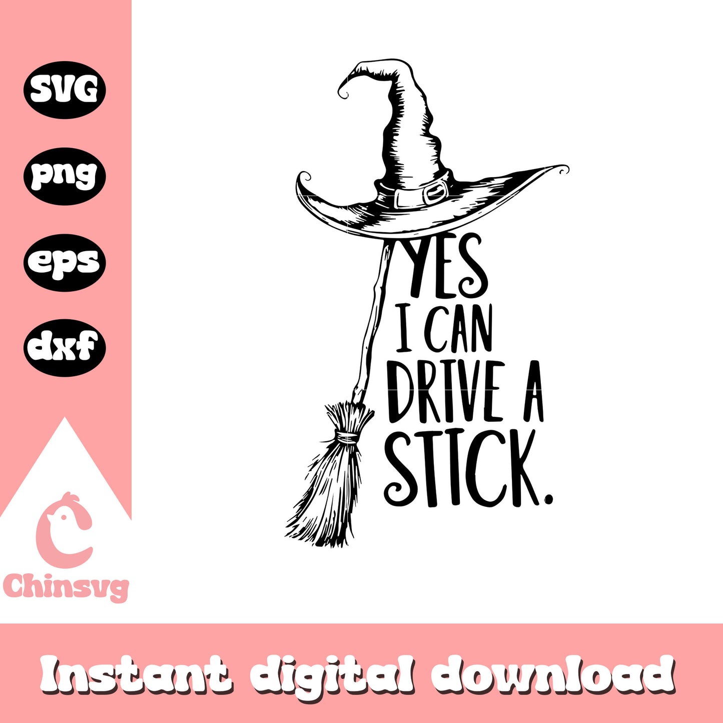 Yes i can drive a stick witch svg, halloween witch svg
