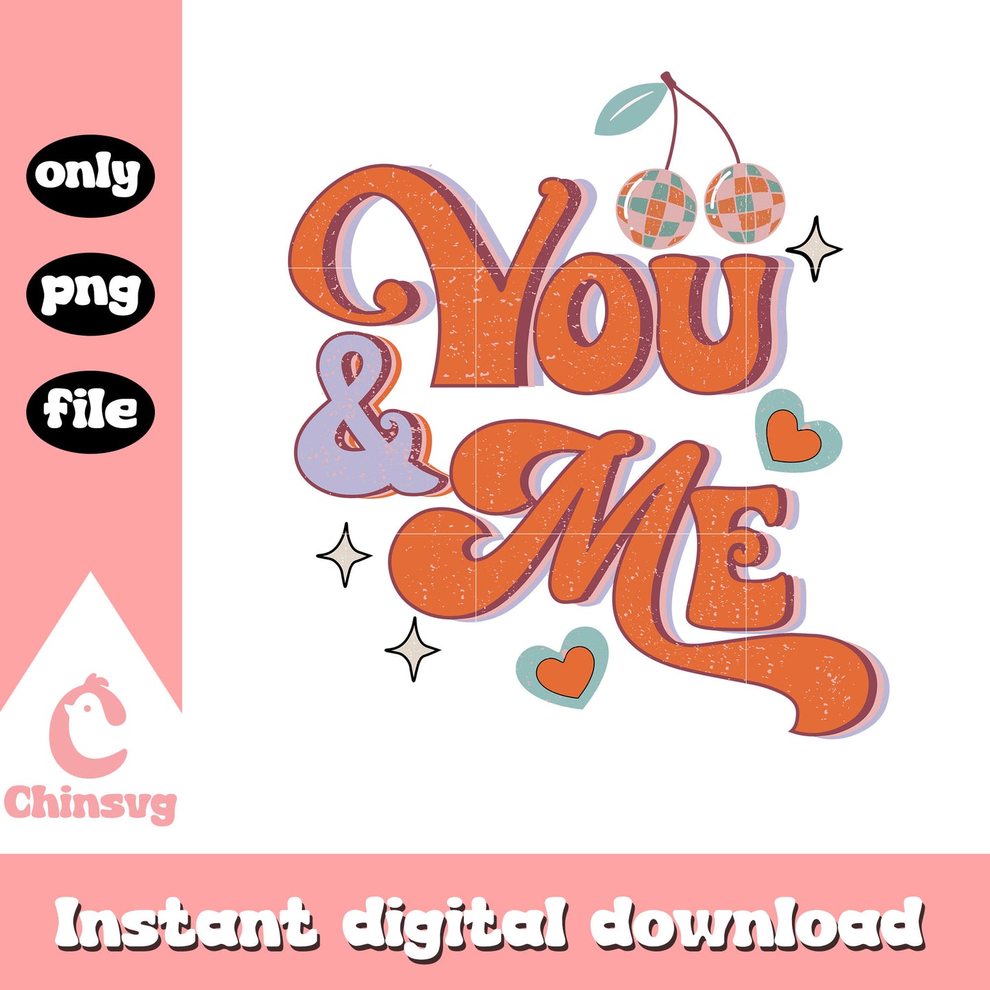 You and me cherry font design png, you and me png, cherry png