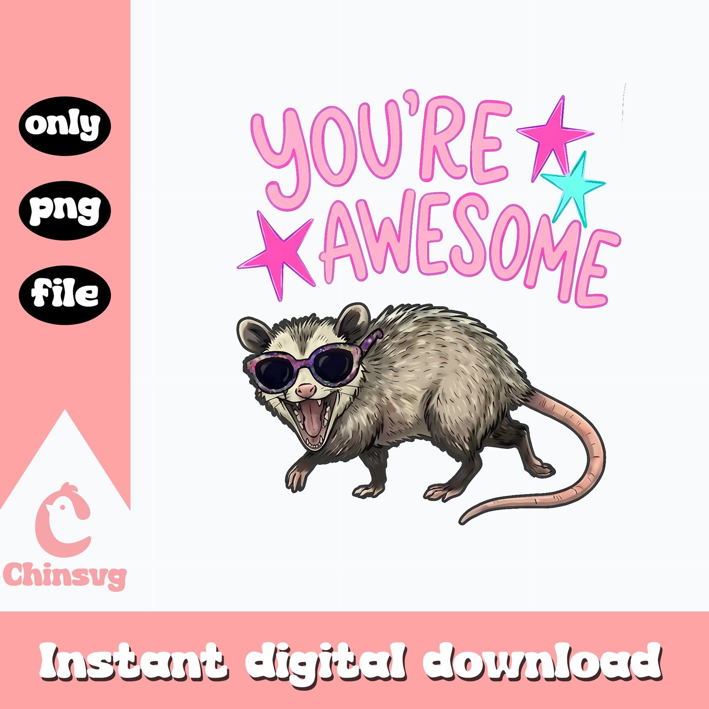 Youre Awesome Opossum PNG, Funny Opossum PNG, Cool Possum PNG