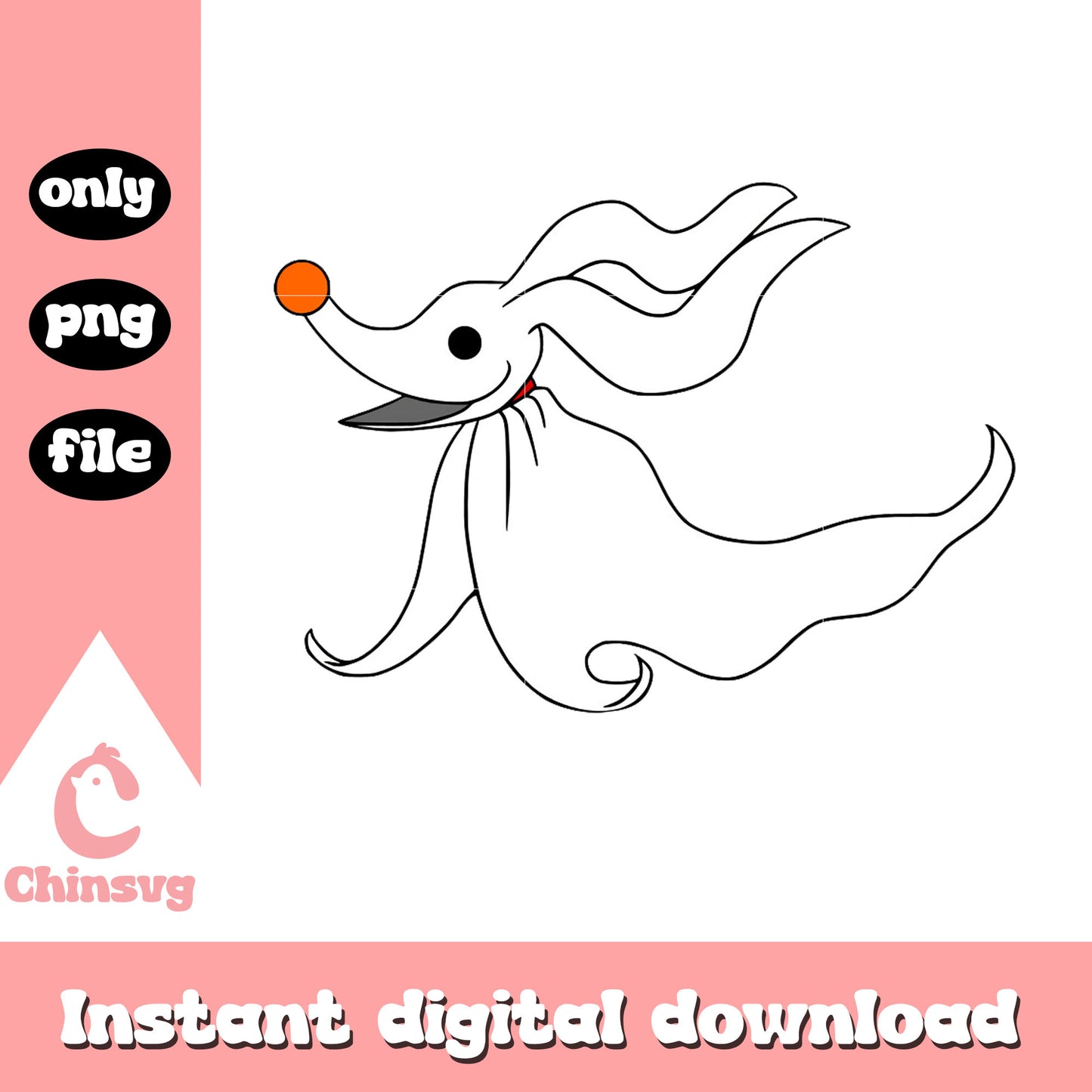 Zero character design png, zero nightmare before christmas png