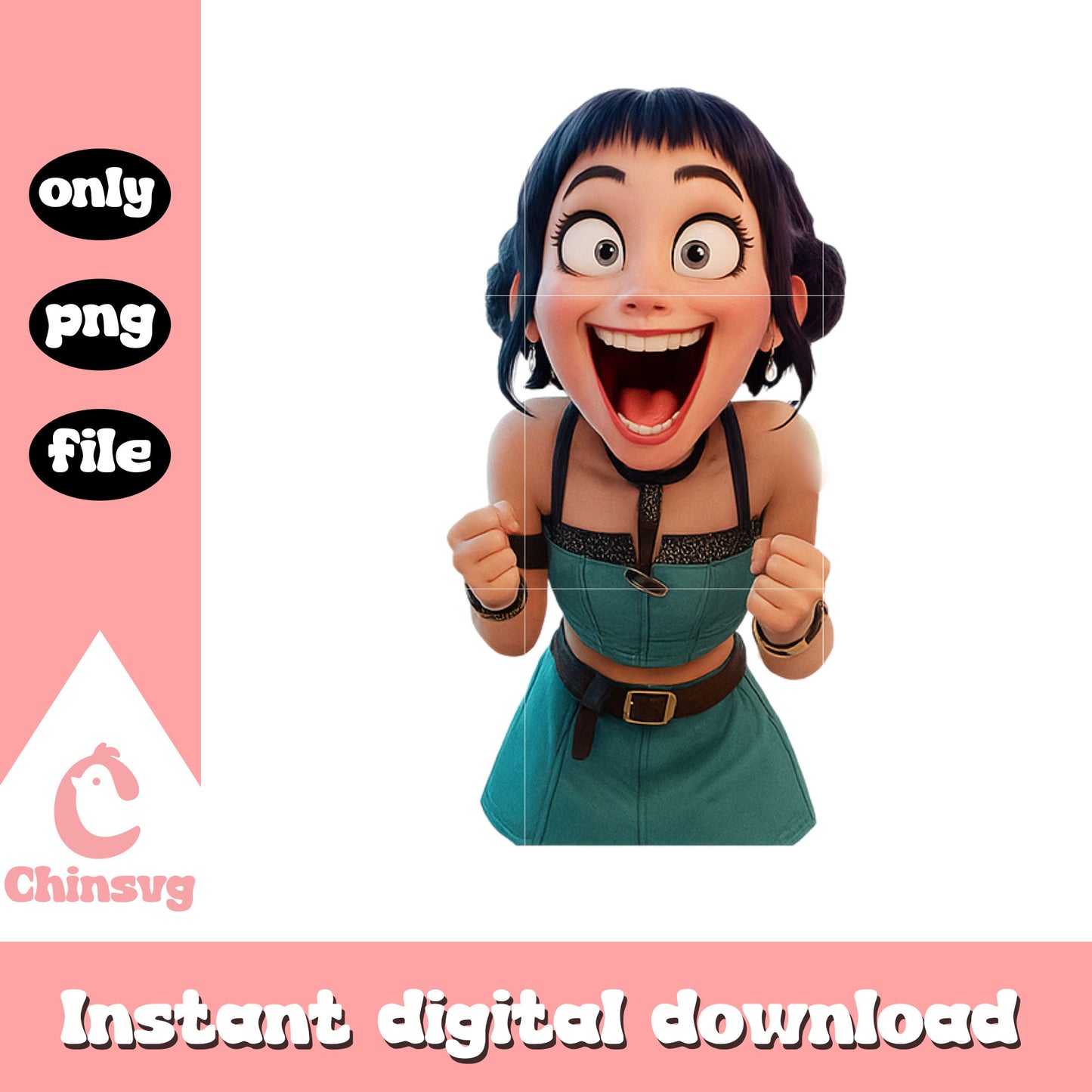 Zoey characters happy design png, zoey huntrix png, hunters movie png