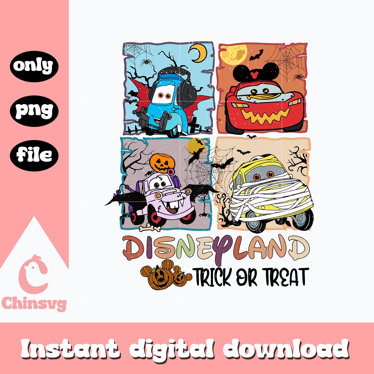 Disneyland trick or treat Halloween Png, digital download