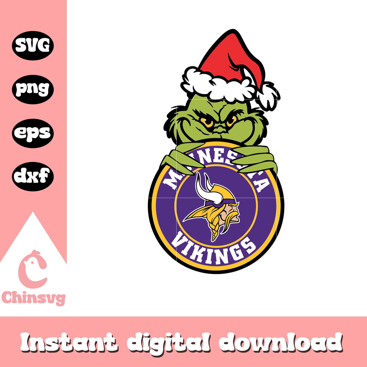 grinch player minnesota vikings circle logo svg, minnesota vikings logo svg