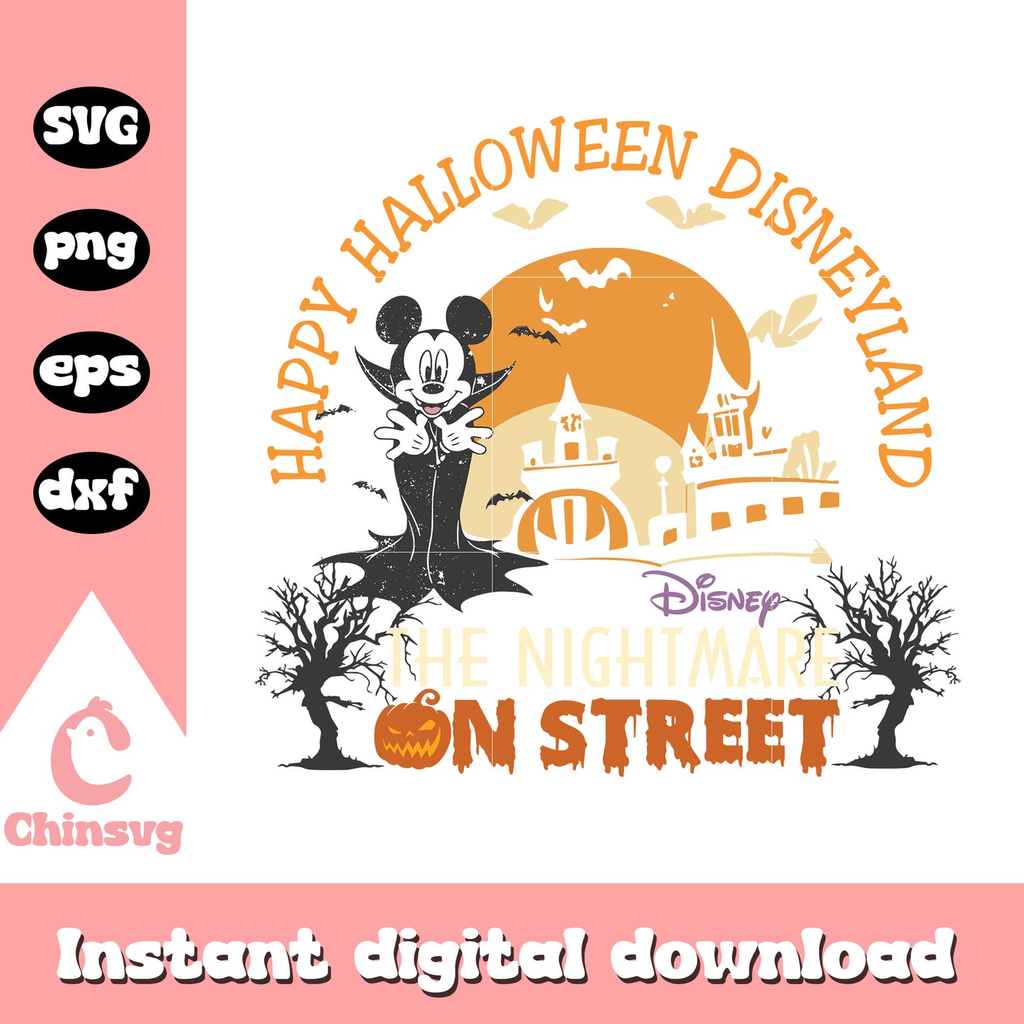happy halloween disneyland svg, disney nightmare svg, mickey mouse svg
