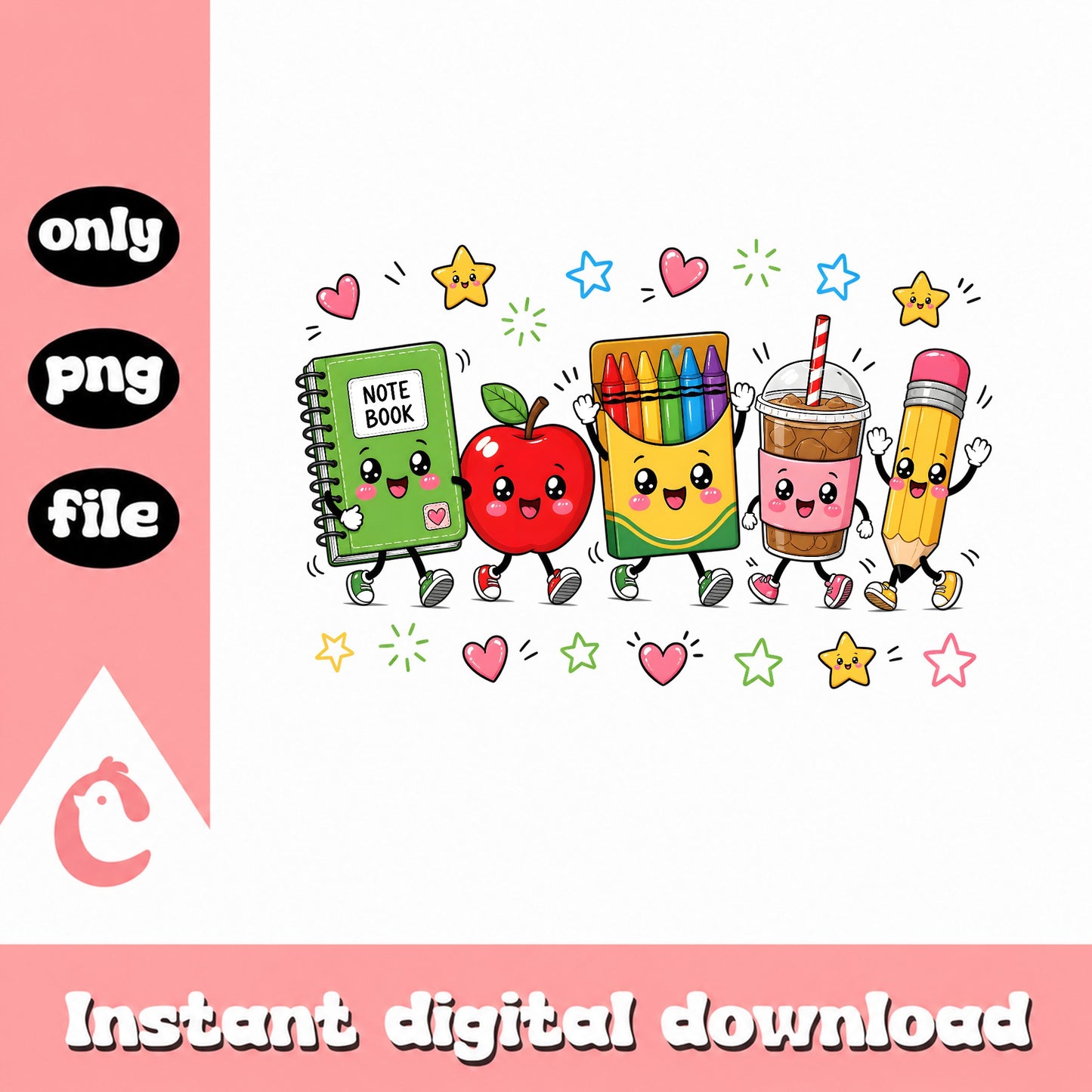 Back To School Cute Characters PNG, Teacher PNG, School PNG