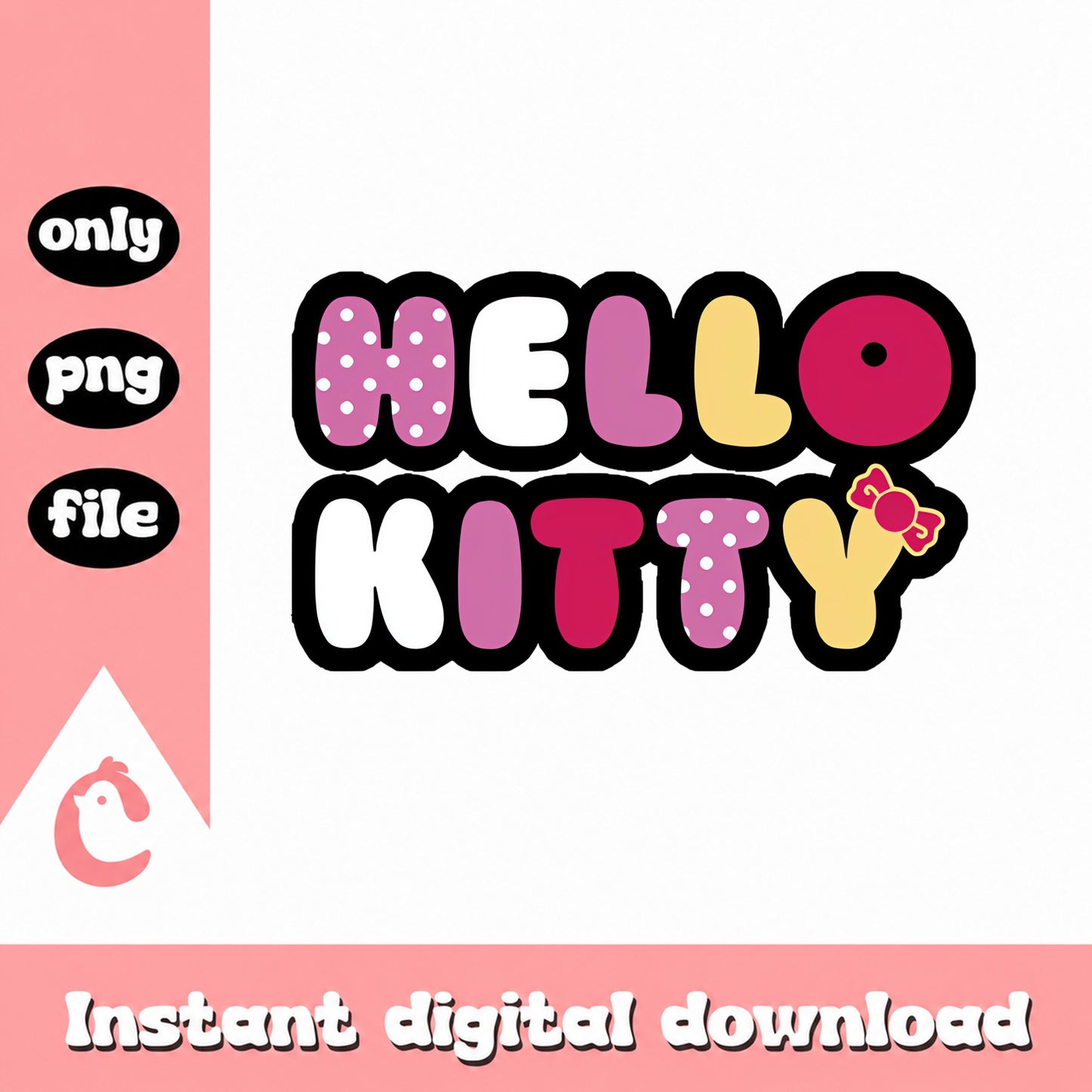 Hello Kitty PNG, Sanrio Character Clipart, Instant Download PNG