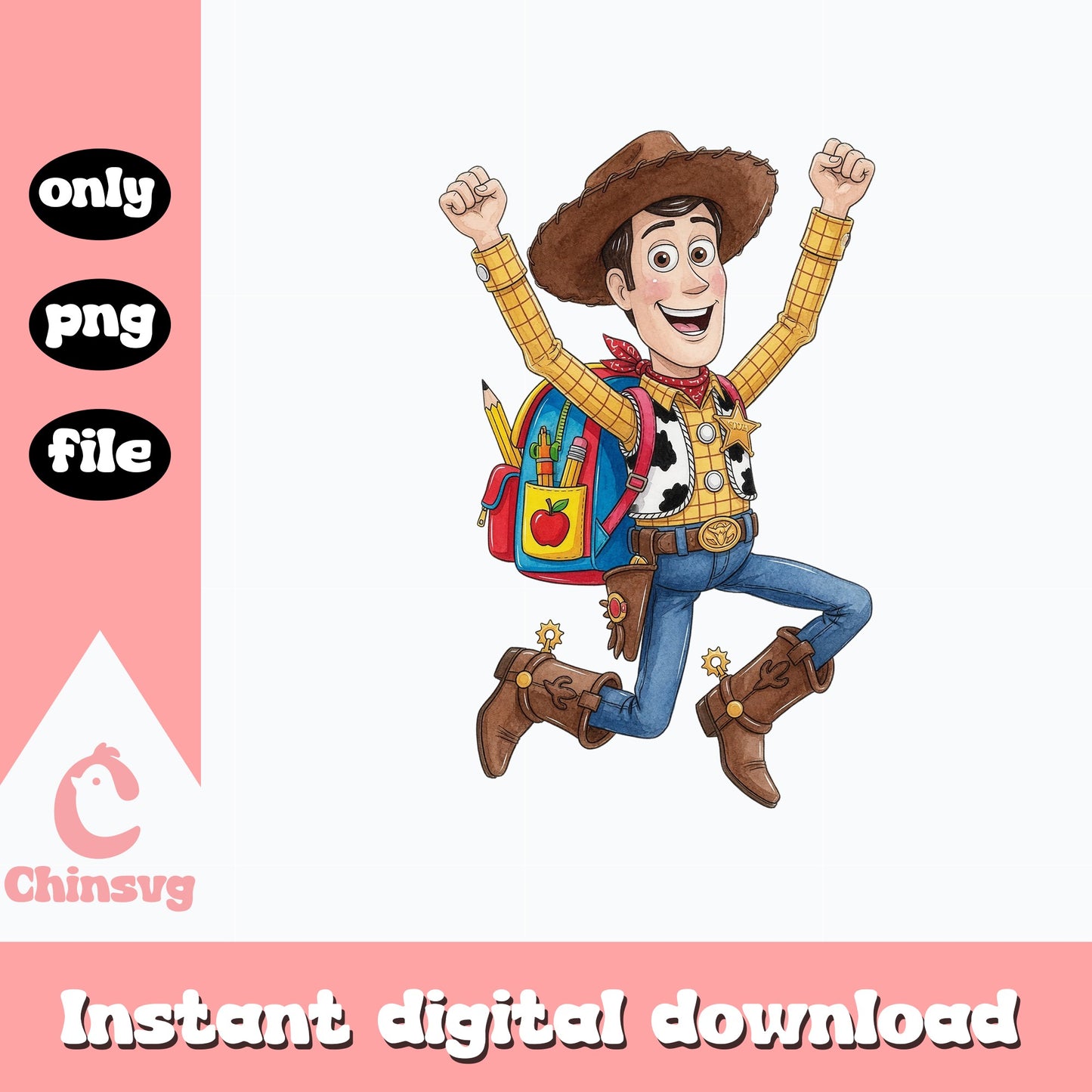 Woody Back To School PNG, Toy Story Disney PNG, First Day Of School PNG