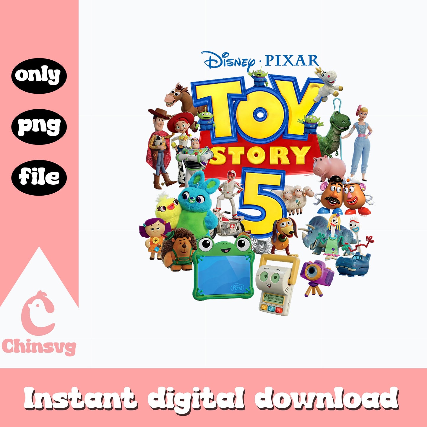 Toy Story 5 Characters PNG, Disney Pixar PNG, Woody Buzz PNG