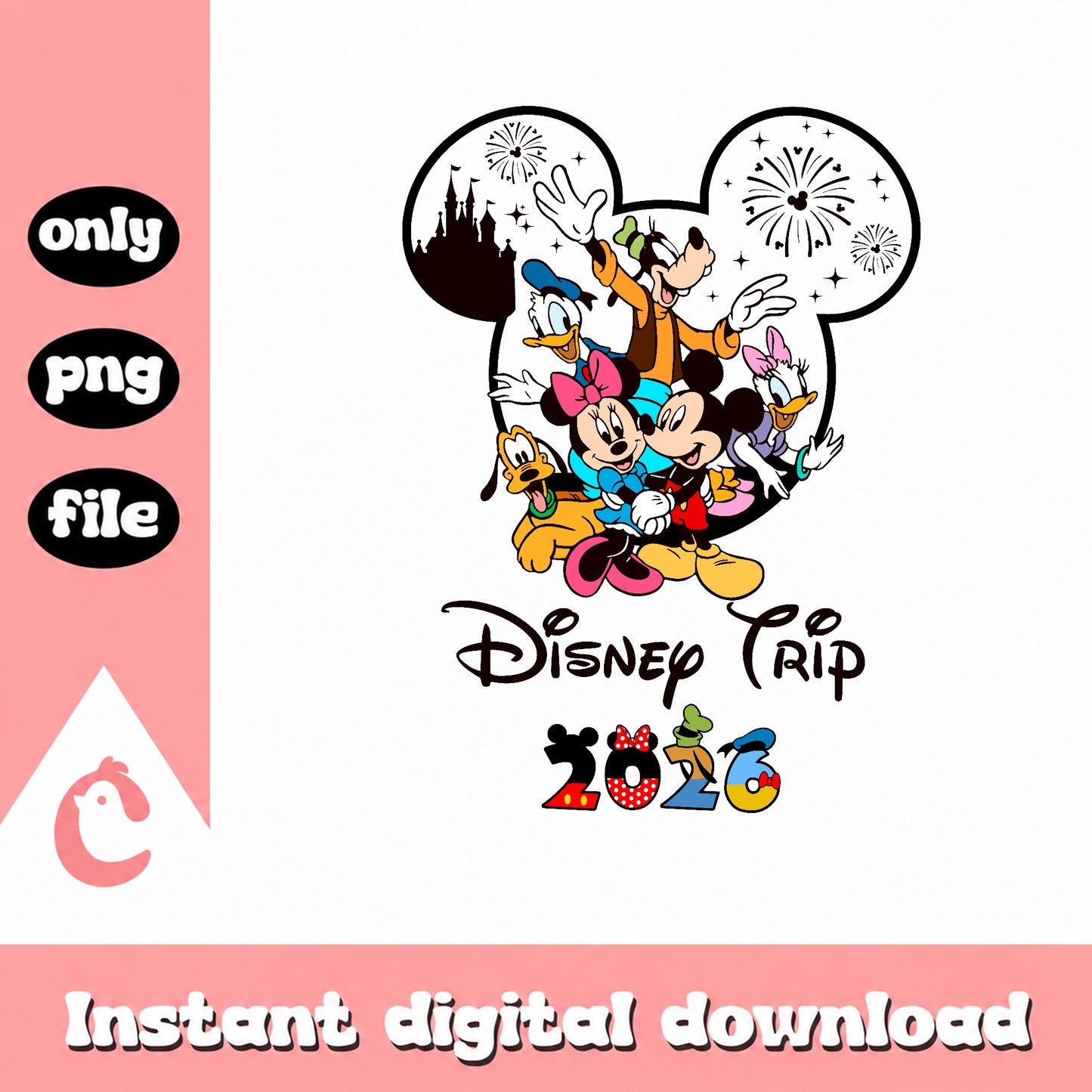 Disney Trip 2026 PNG, Mickey And Friends Disney, Family Vacation PNG