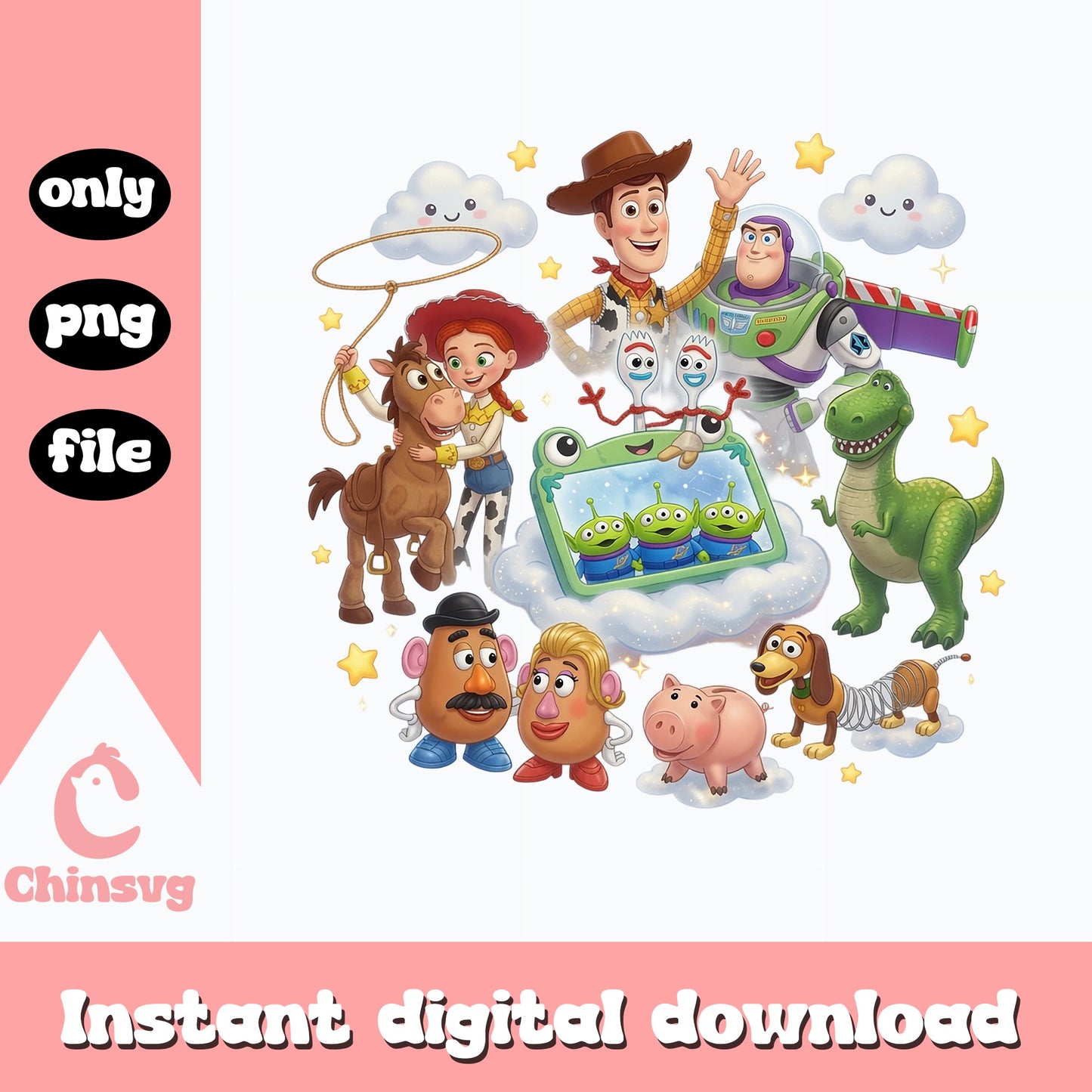 Toy Story Characters Bundle PNG, Woody Buzz Lightyear PNG, Disney PNG