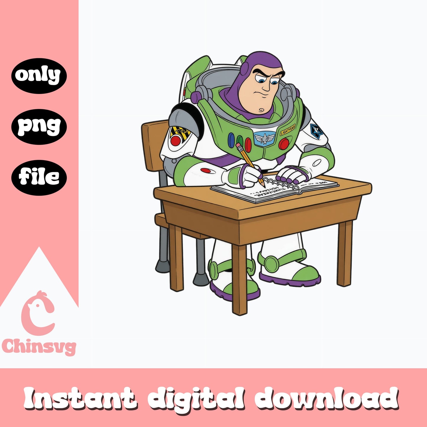 Buzz Lightyear Back To School PNG, Toy Story PNG, Disney PNG