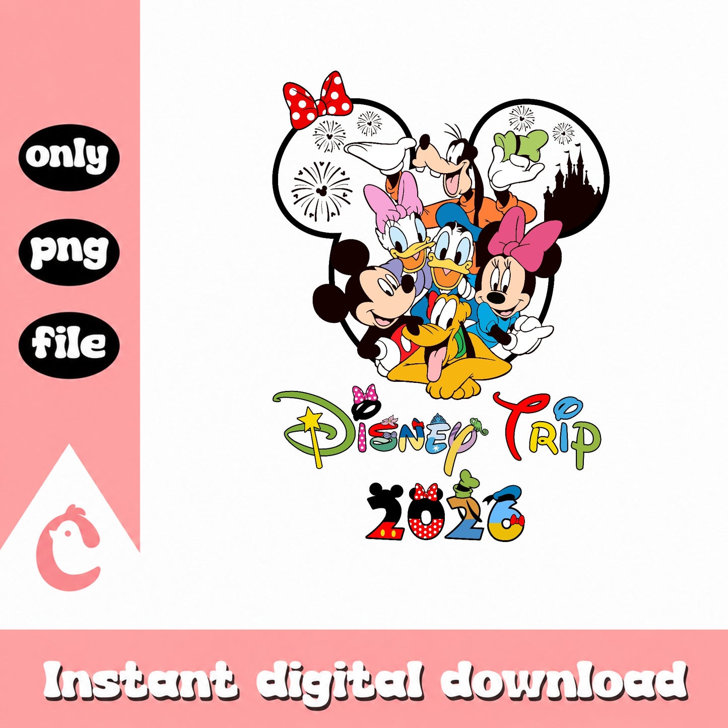 Disney Trip 2026 PNG, Mickey And Friends PNG, Disney Family PNG