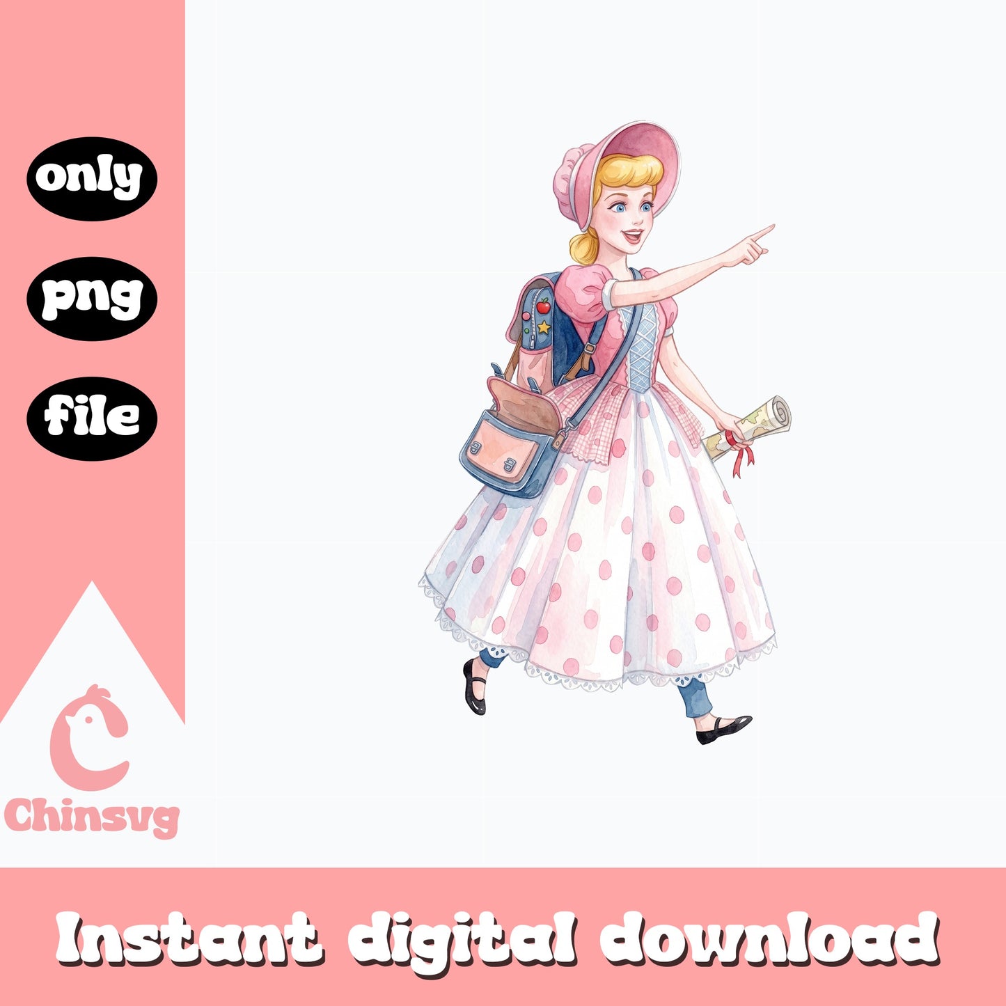Bo Peep Toy Story PNG, Disney Pixar Clipart, Watercolor PNG