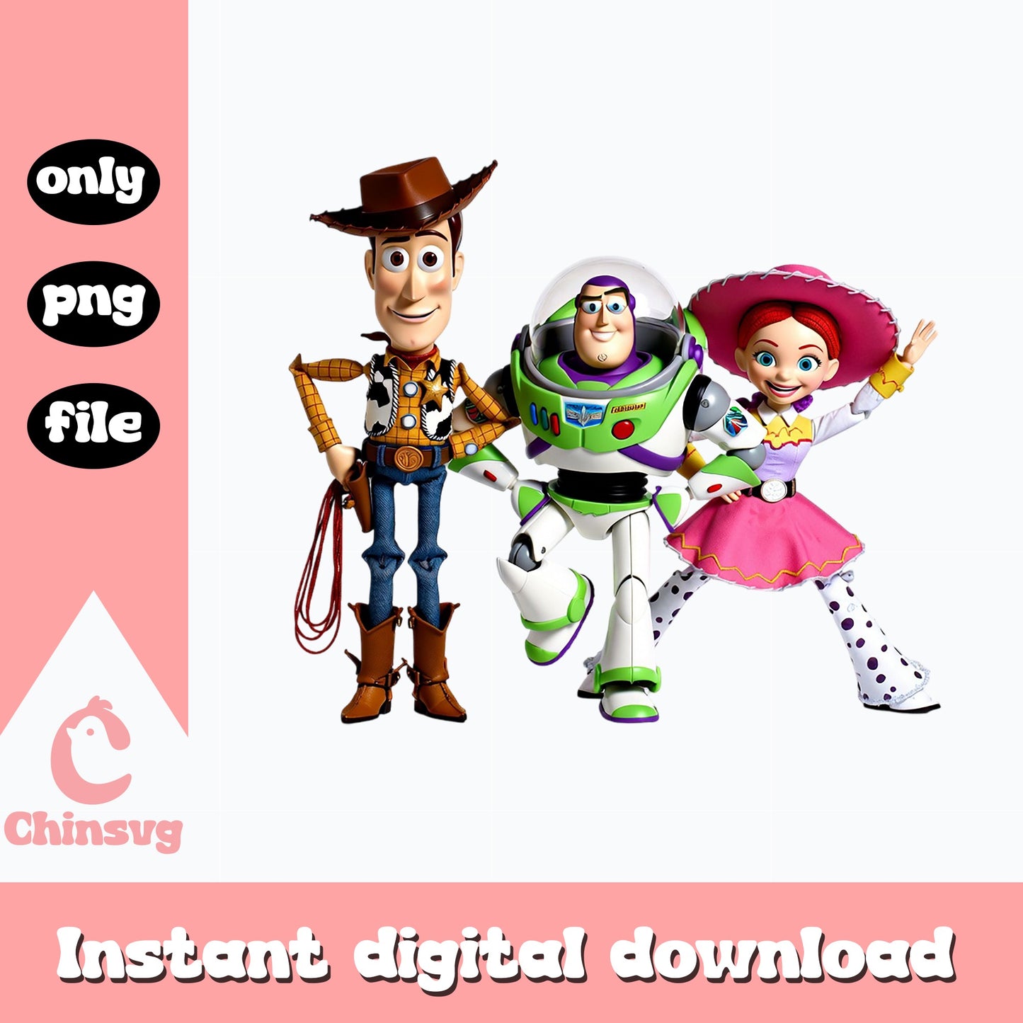 Toy Story Characters PNG, Woody Buzz Lightyear Jessie PNG, Disney PNG