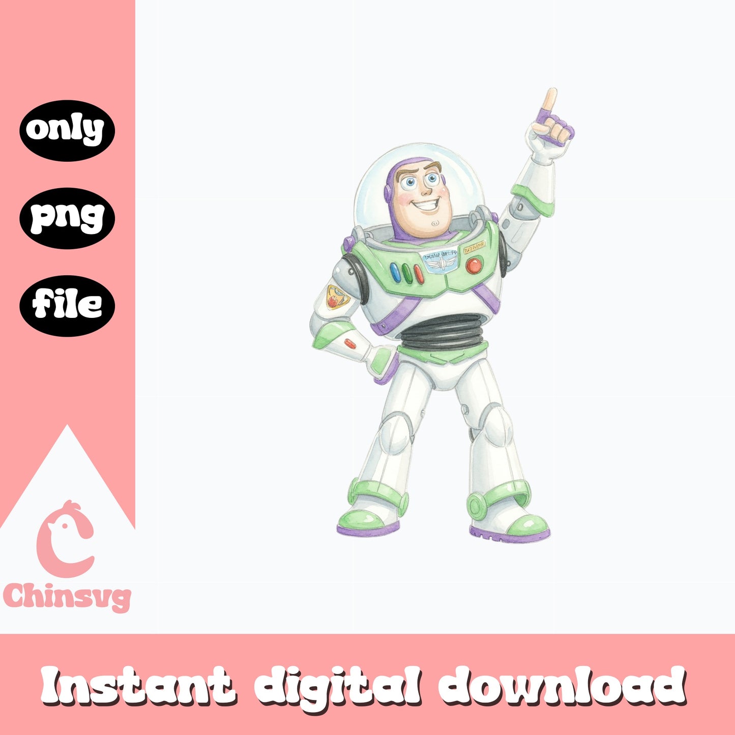 Buzz Lightyear Watercolor PNG, Toy Story PNG, Disney PNG