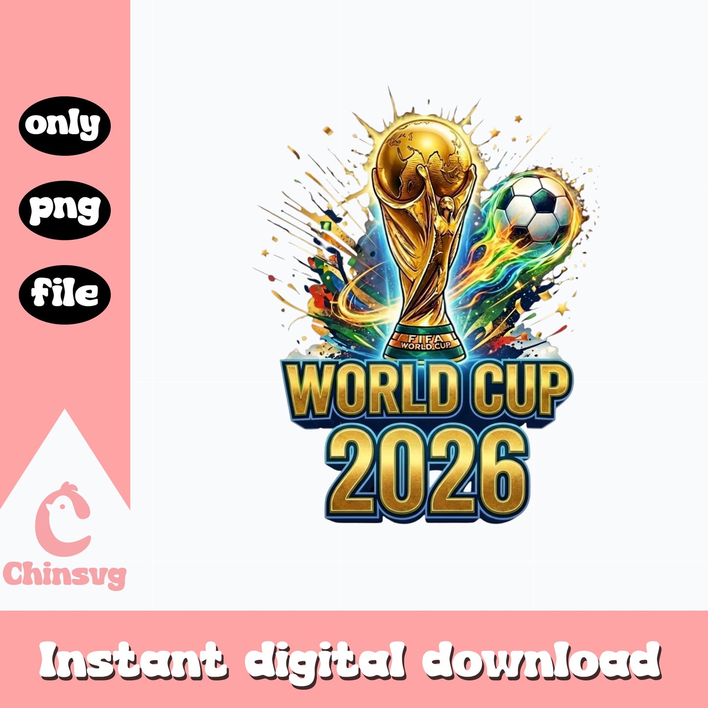 FIFA World Cup 2026 PNG, Soccer Trophy Sublimation, Football PNG