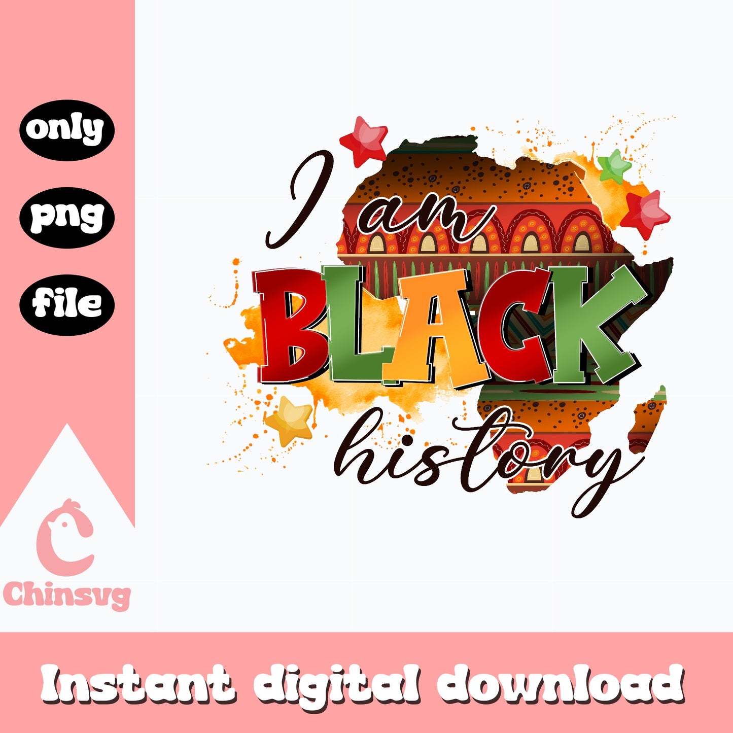 I Am Black History PNG, Black History Month PNG, Africa Map PNG