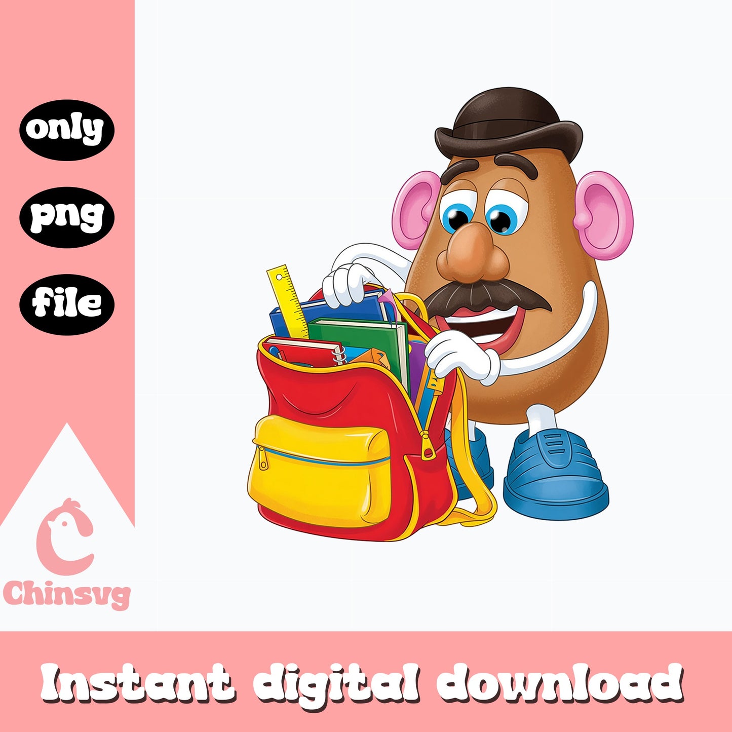 Mr Potato Head Back To School PNG, Toy Story PNG, Disney PNG
