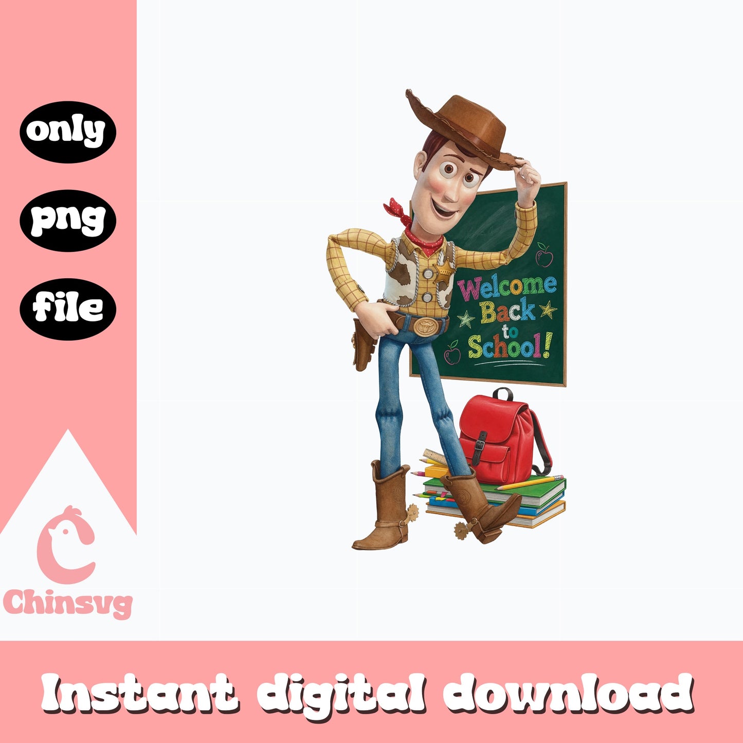 Woody Back To School PNG, Toy Story PNG, Disney PNG