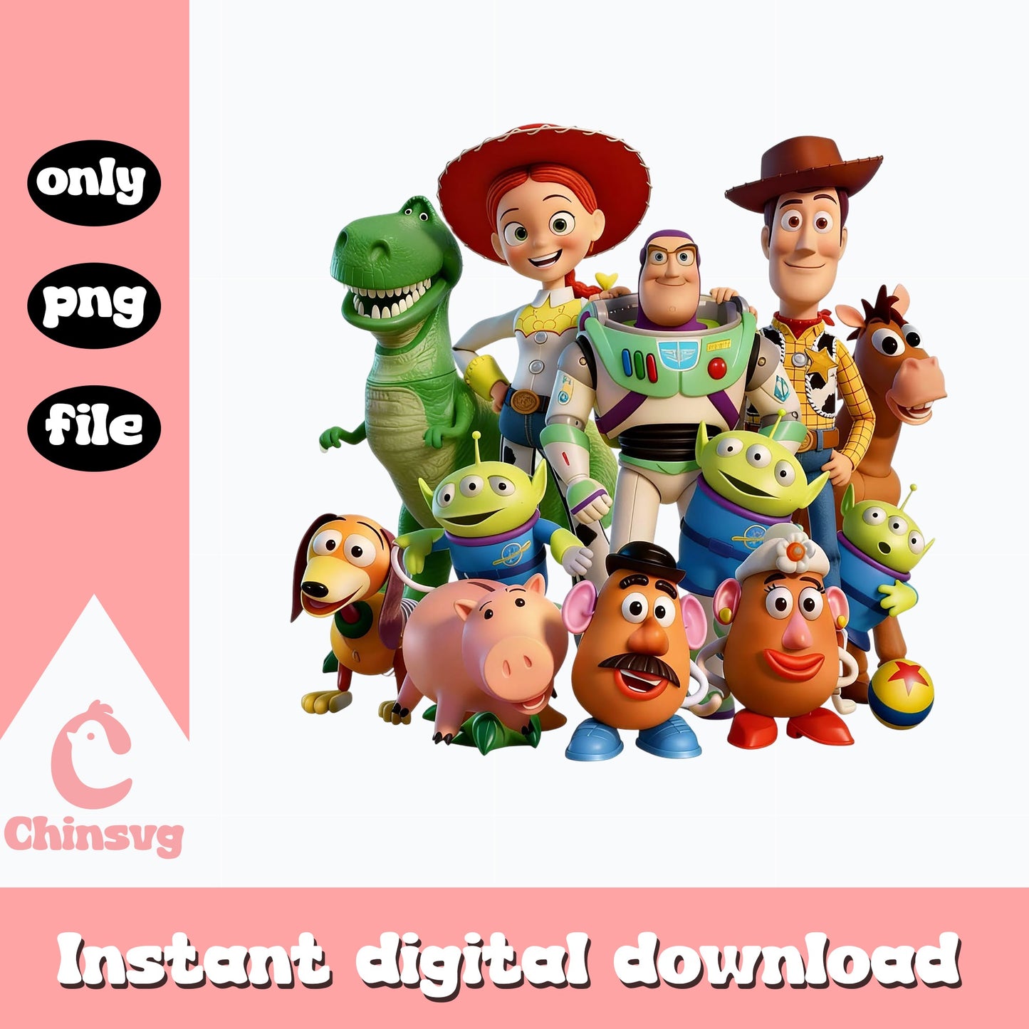 Toy Story Characters Bundle PNG, Woody Buzz Lightyear PNG, Disney PNG