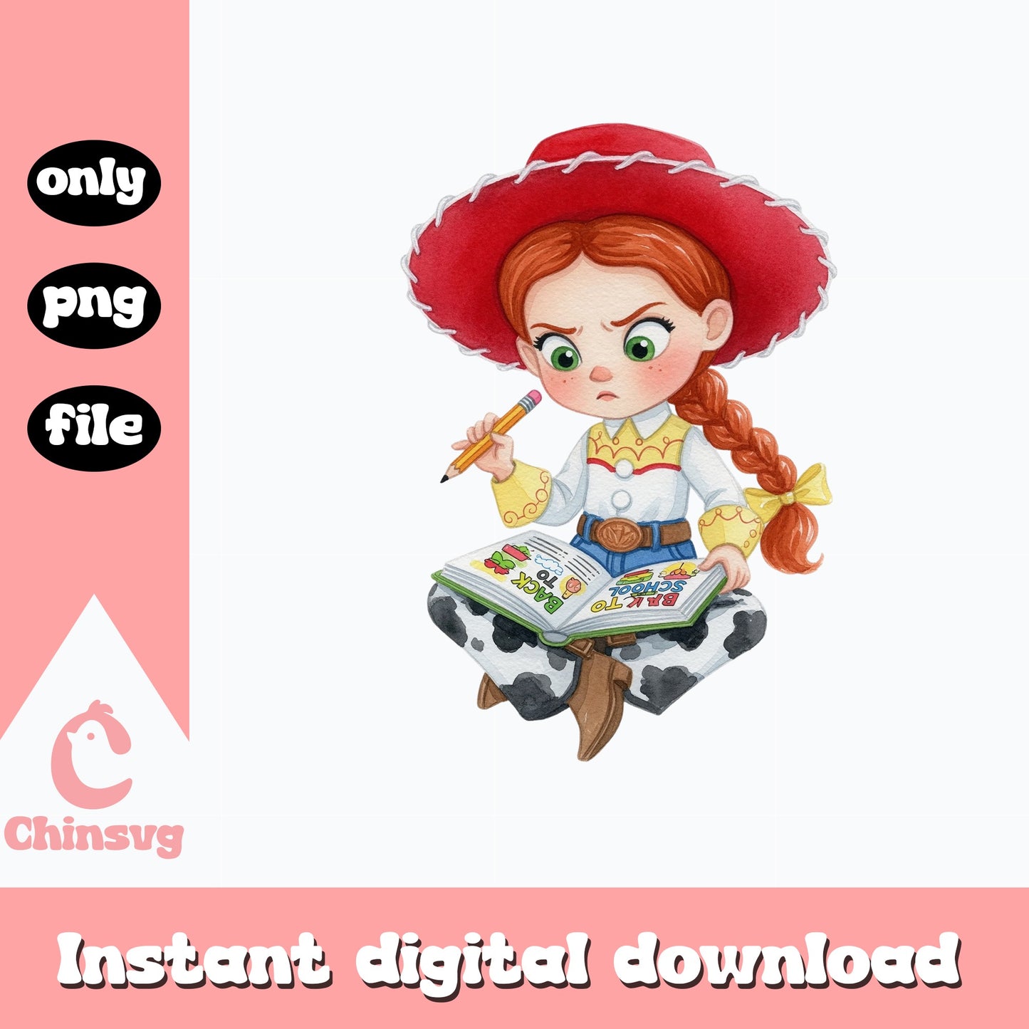 Jessie Toy Story Back To School PNG, Disney PNG, Cowgirl PNG
