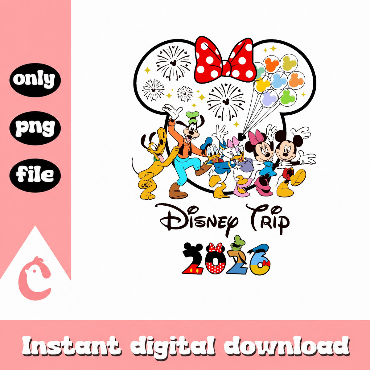 Disney Trip 2026 PNG, Mickey And Friends Vacation PNG, Disney PNG