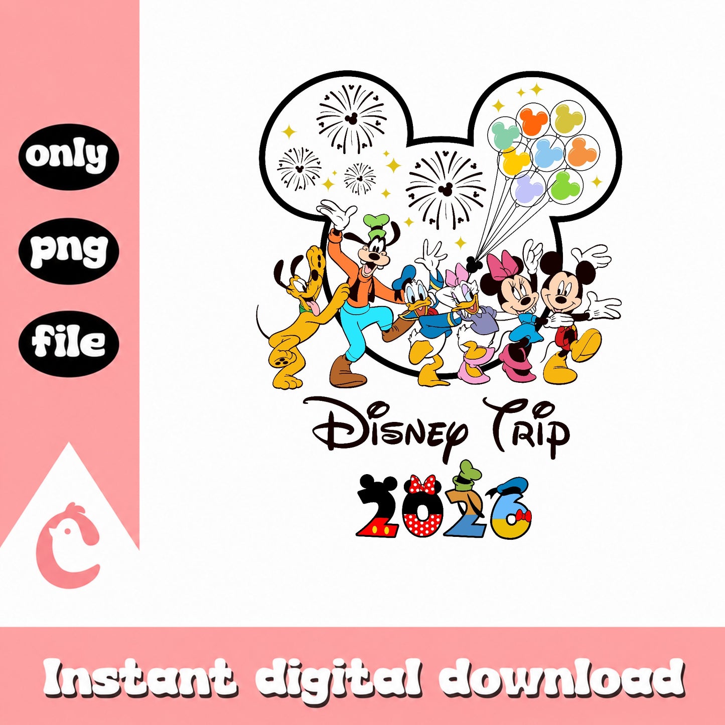 Disney Trip 2026 PNG, Mickey And Friends PNG, Disney Family PNG