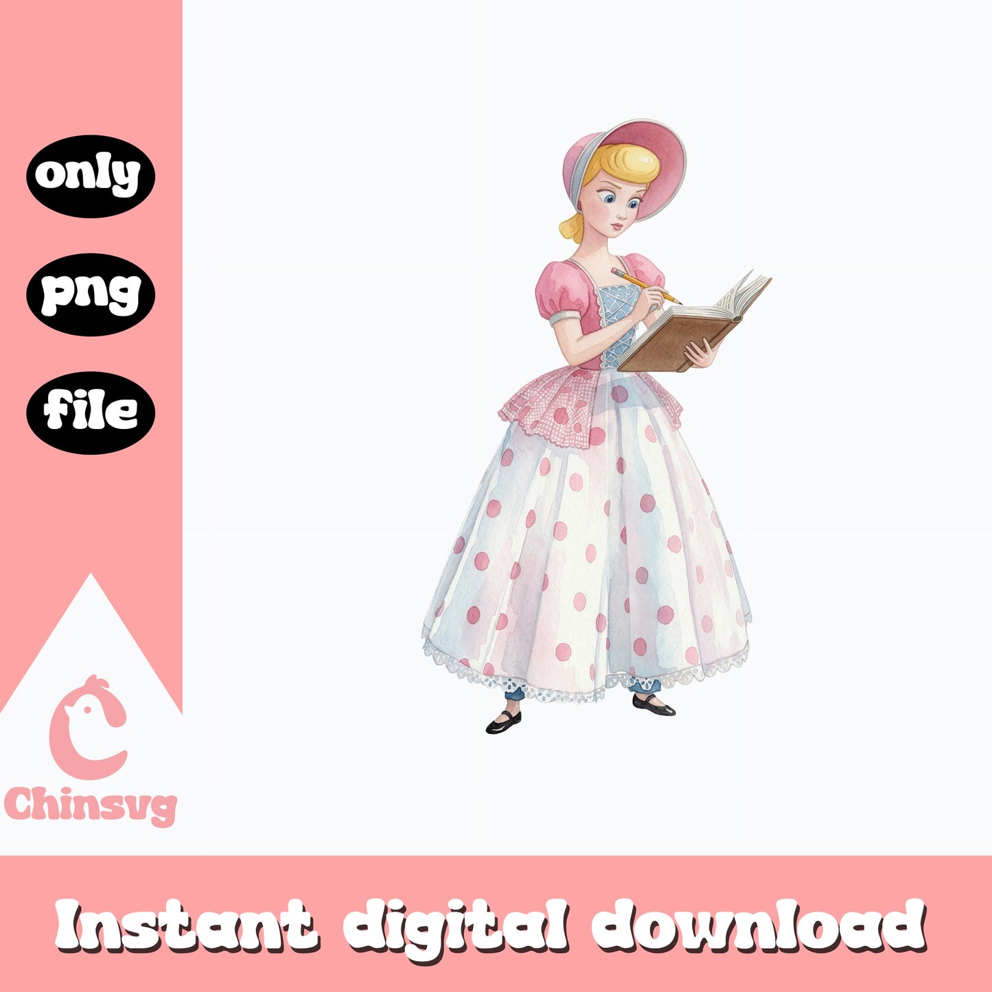 Bo Peep Toy Story PNG, Disney Pixar Clipart, Watercolor PNG