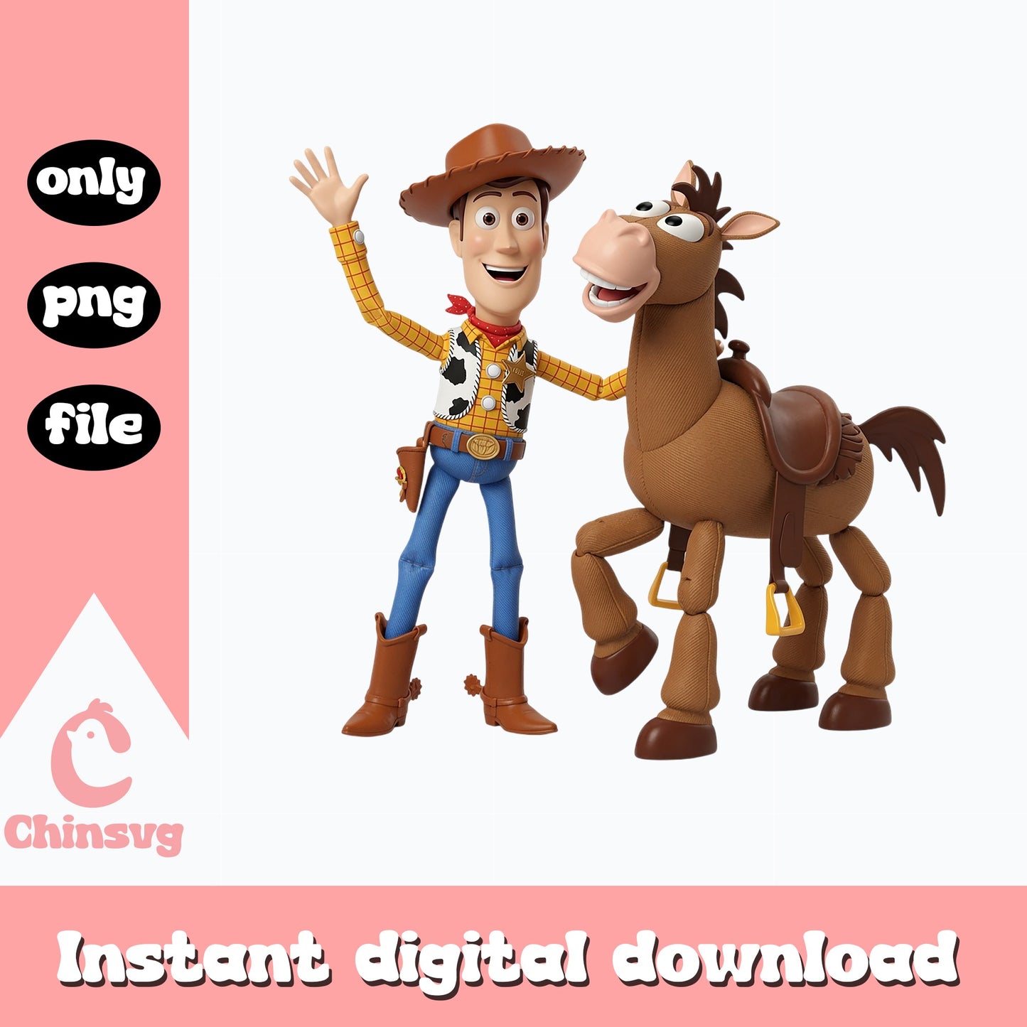 Woody And Bullseye Toy Story PNG, Disney Pixar PNG, Toy Story PNG