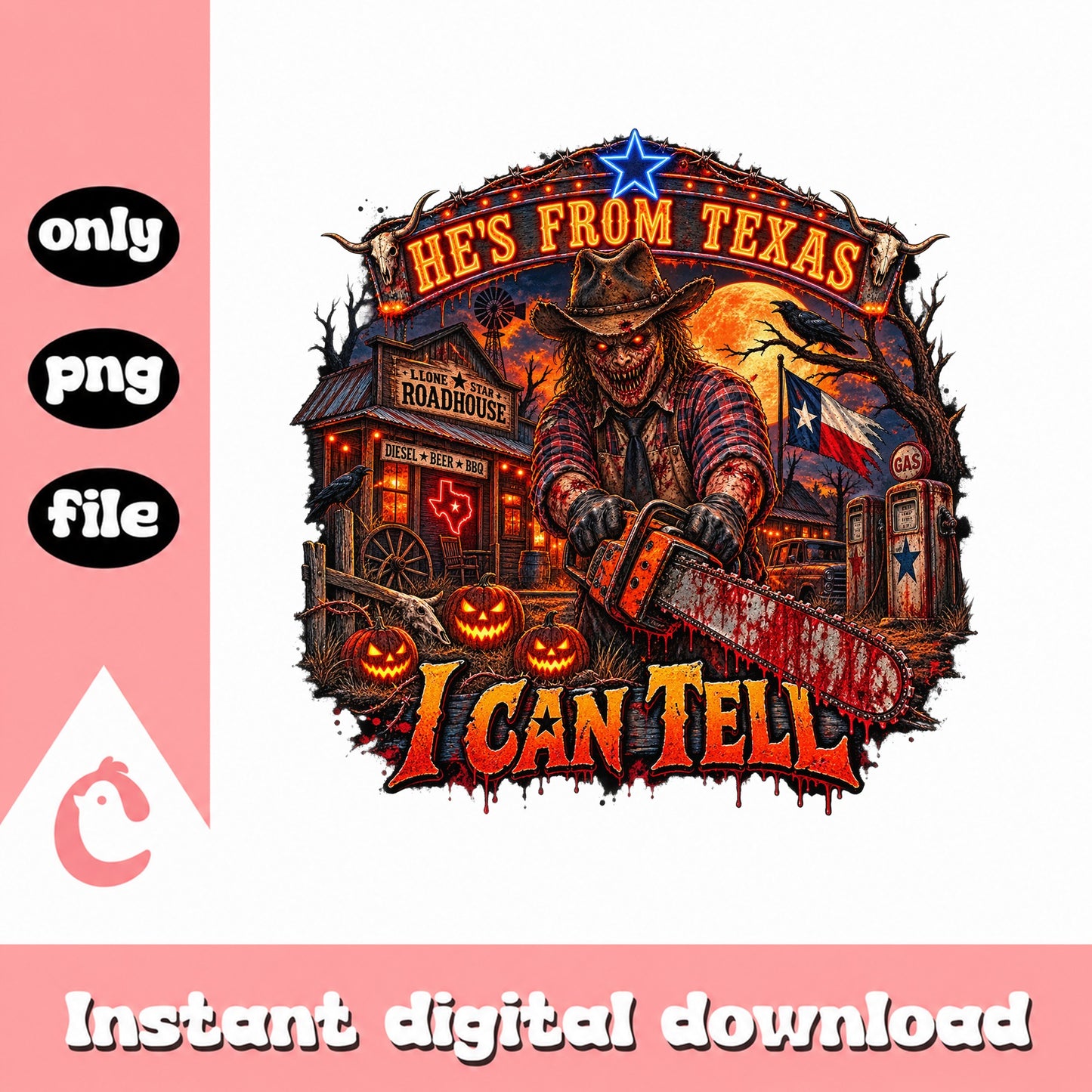 Texas Chainsaw Massacre PNG, Halloween Horror Design, PNG File