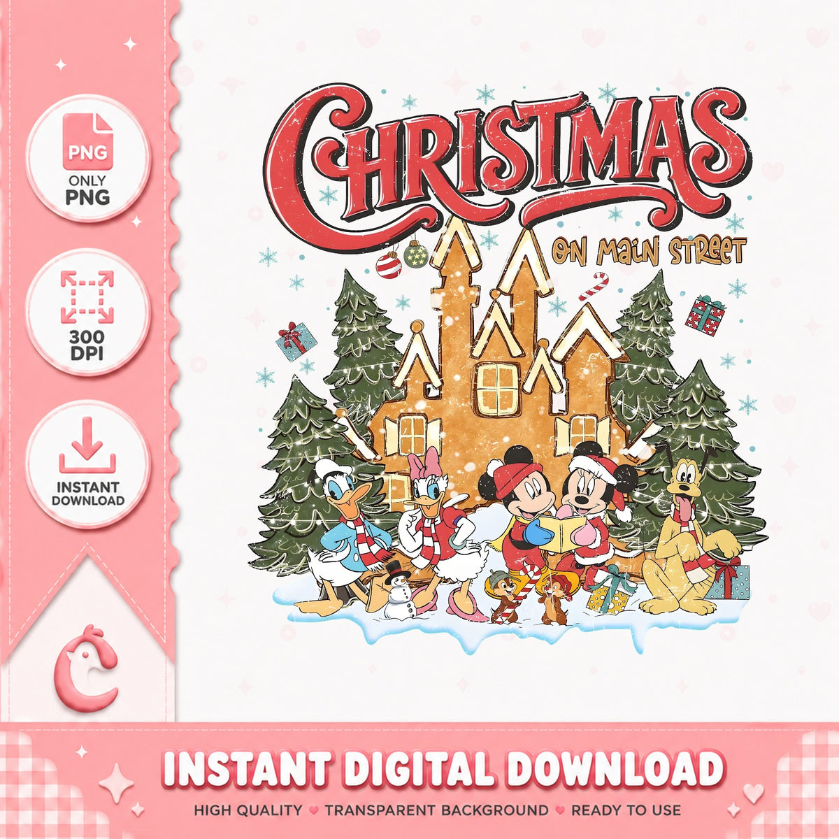 Christmas On Main Street Castle PNG, Disney Xmas PNG, Gingerbread PNG